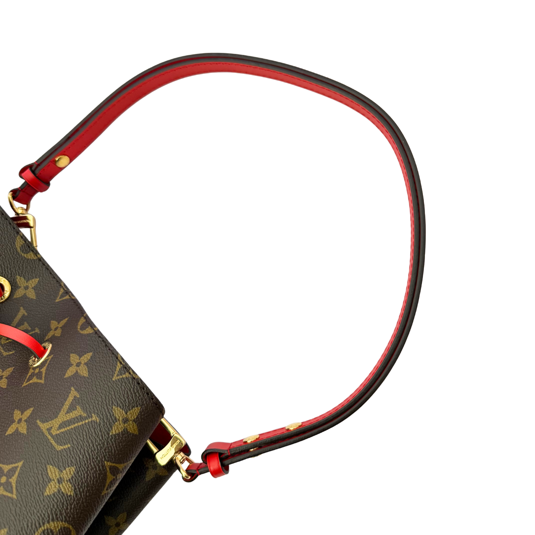 Louis Vuitton NéoNoé Bucket Bag in Monogram with Red