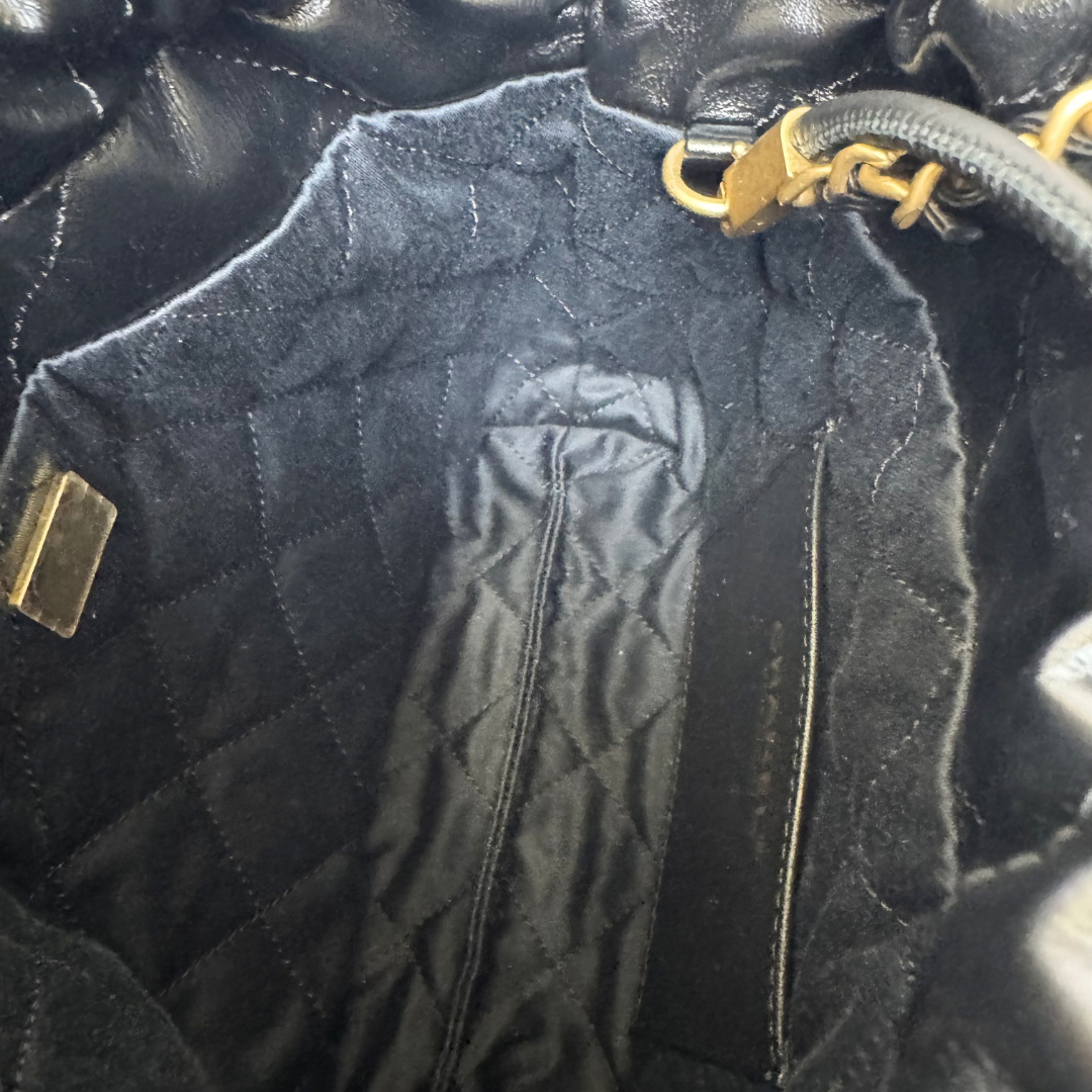 Chanel 22 Mini Bag in Black Calfskin Leather