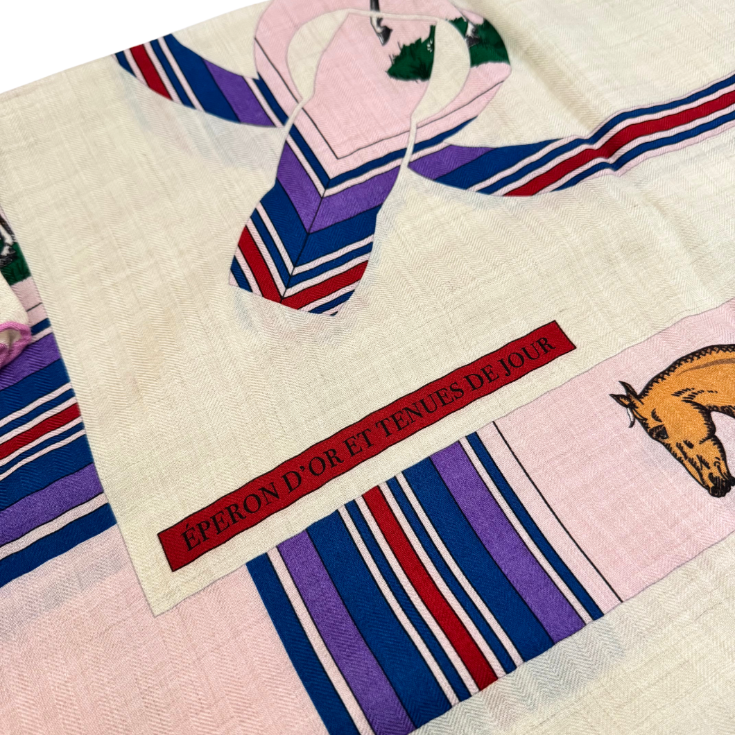 Hermès Carré Jean 140 Cashmere and Silk Shawl in Beige