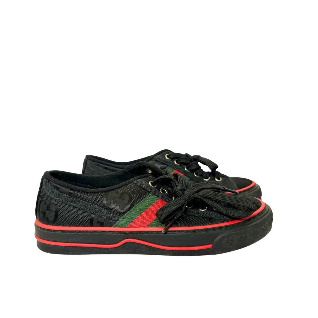 Gucci GG Canvas Low-Top Sneakers in Black, Size 35