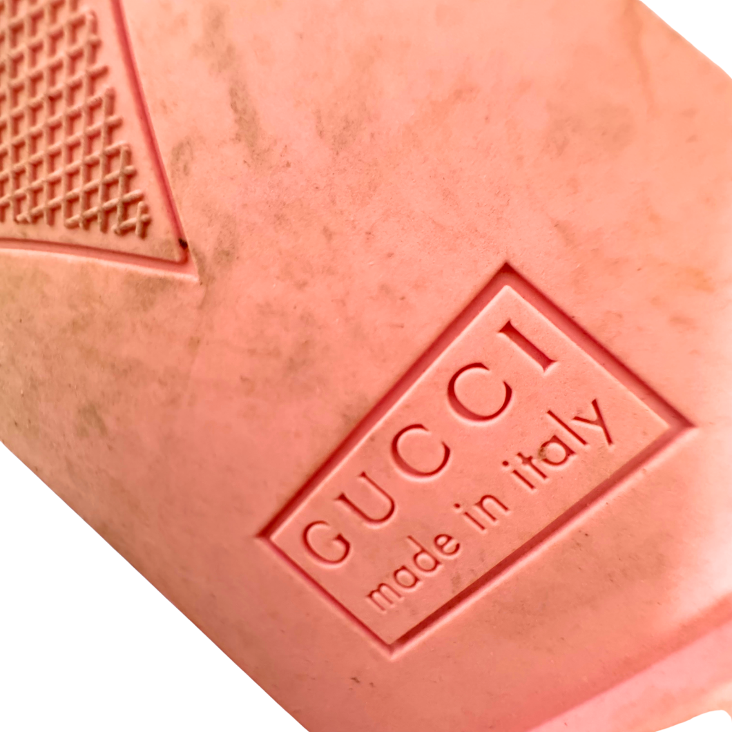 Gucci Interlocking G Slide Sandals in Pink, Size 39