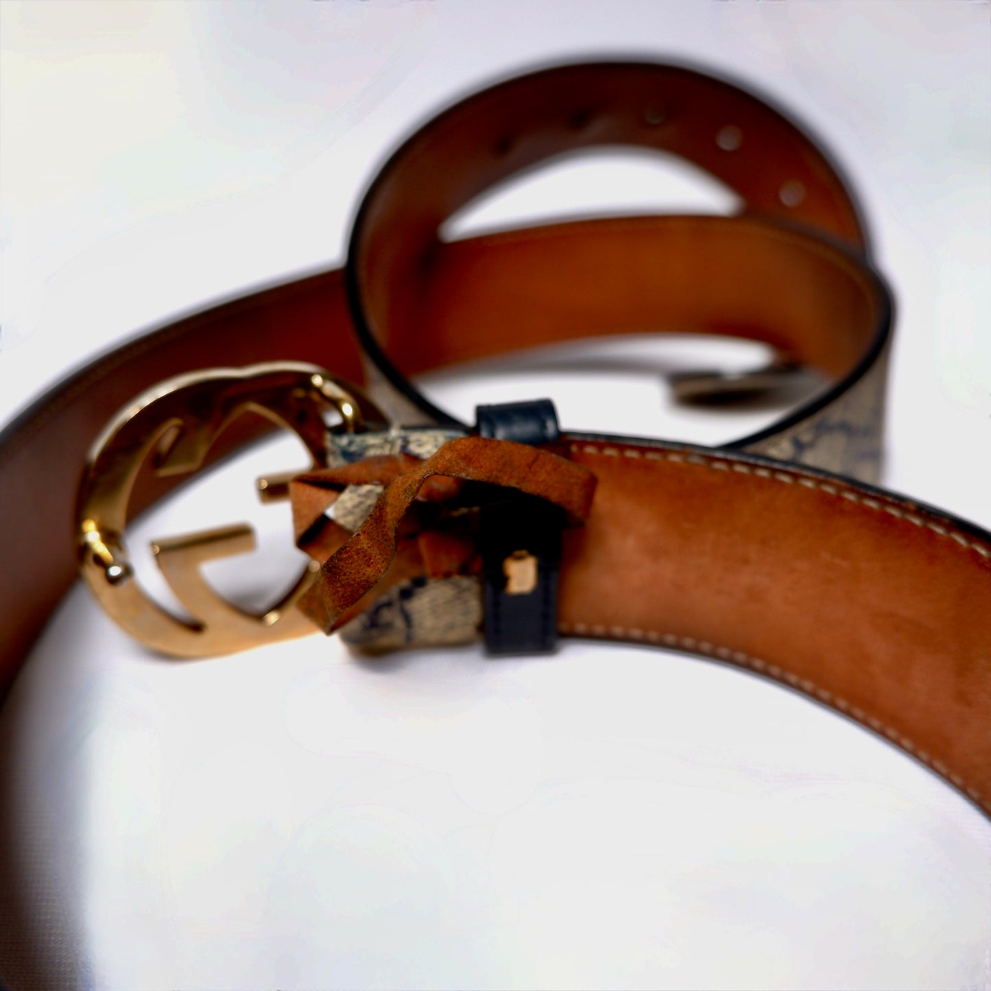 Gucci GG Monogram Canvas Belt - Size 95