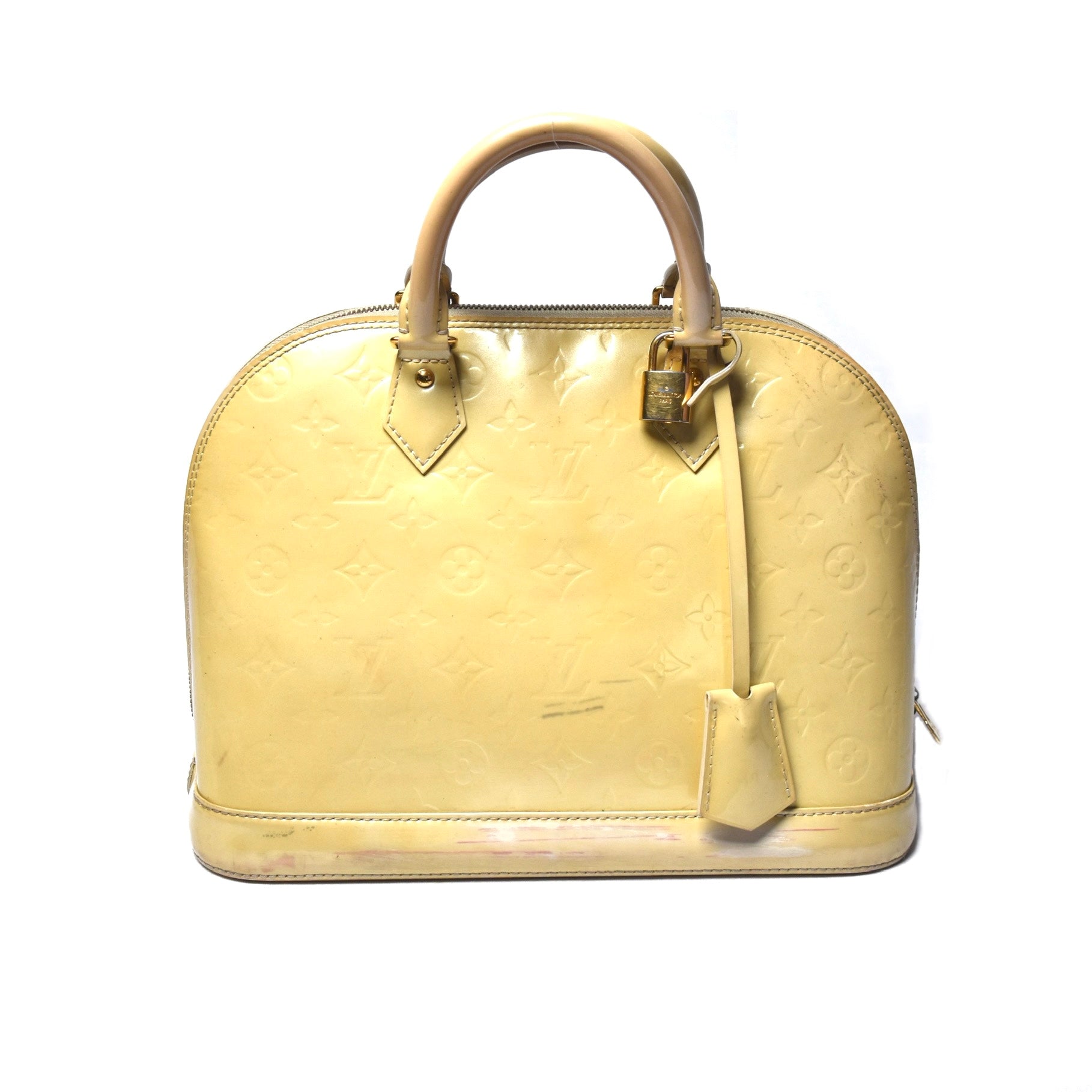 Louis Vuitton Alma GM Ivory Patent Leather Bag – Luxe Marché India