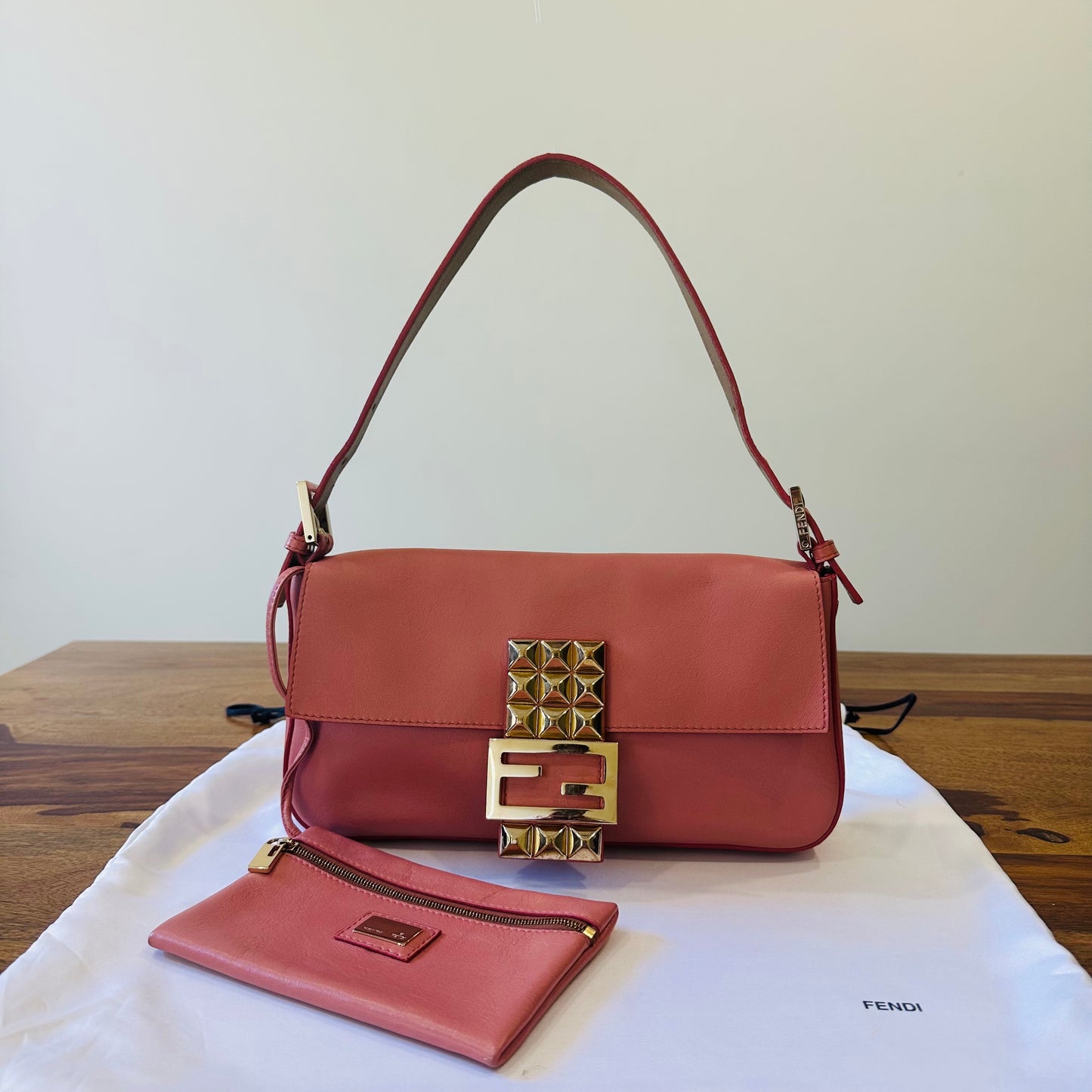 Fendi Studded Mamma Baguette Shoulder Bag