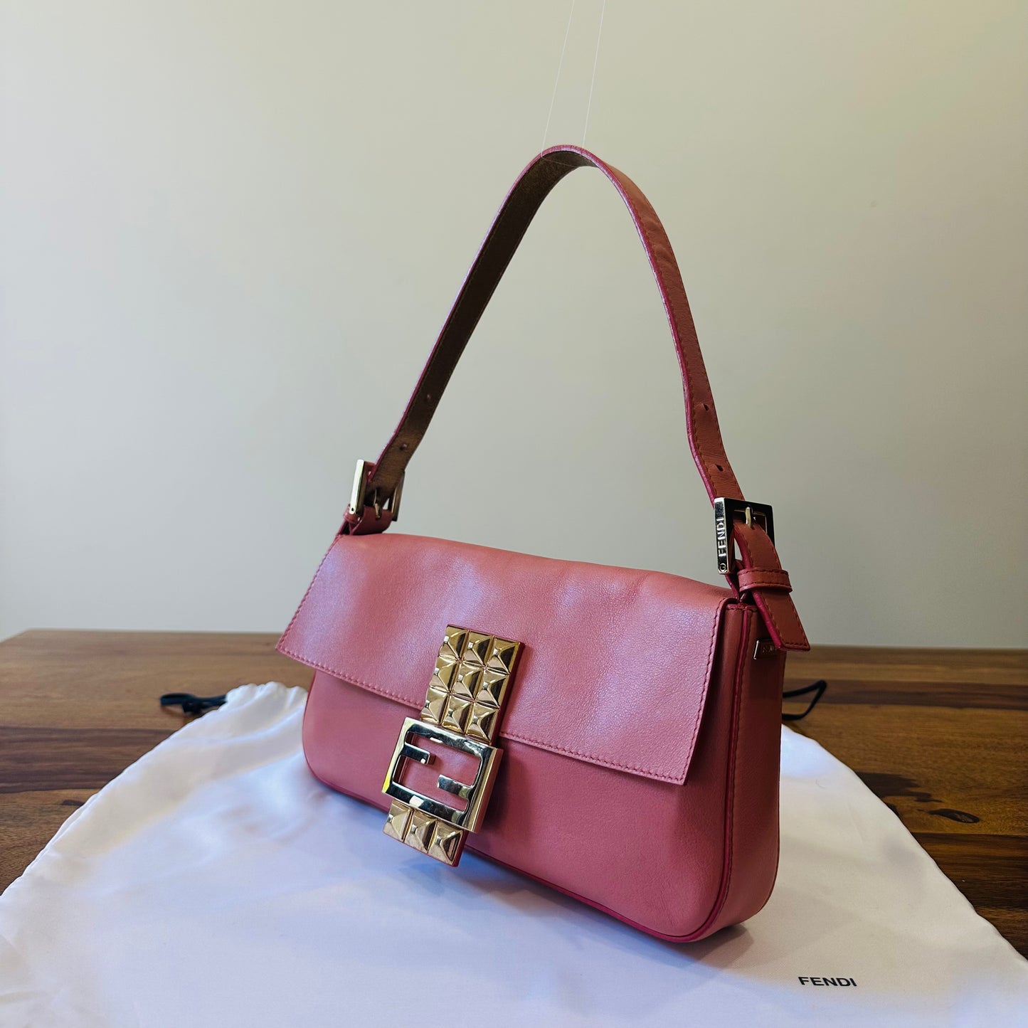 Fendi Studded Mamma Baguette Shoulder Bag