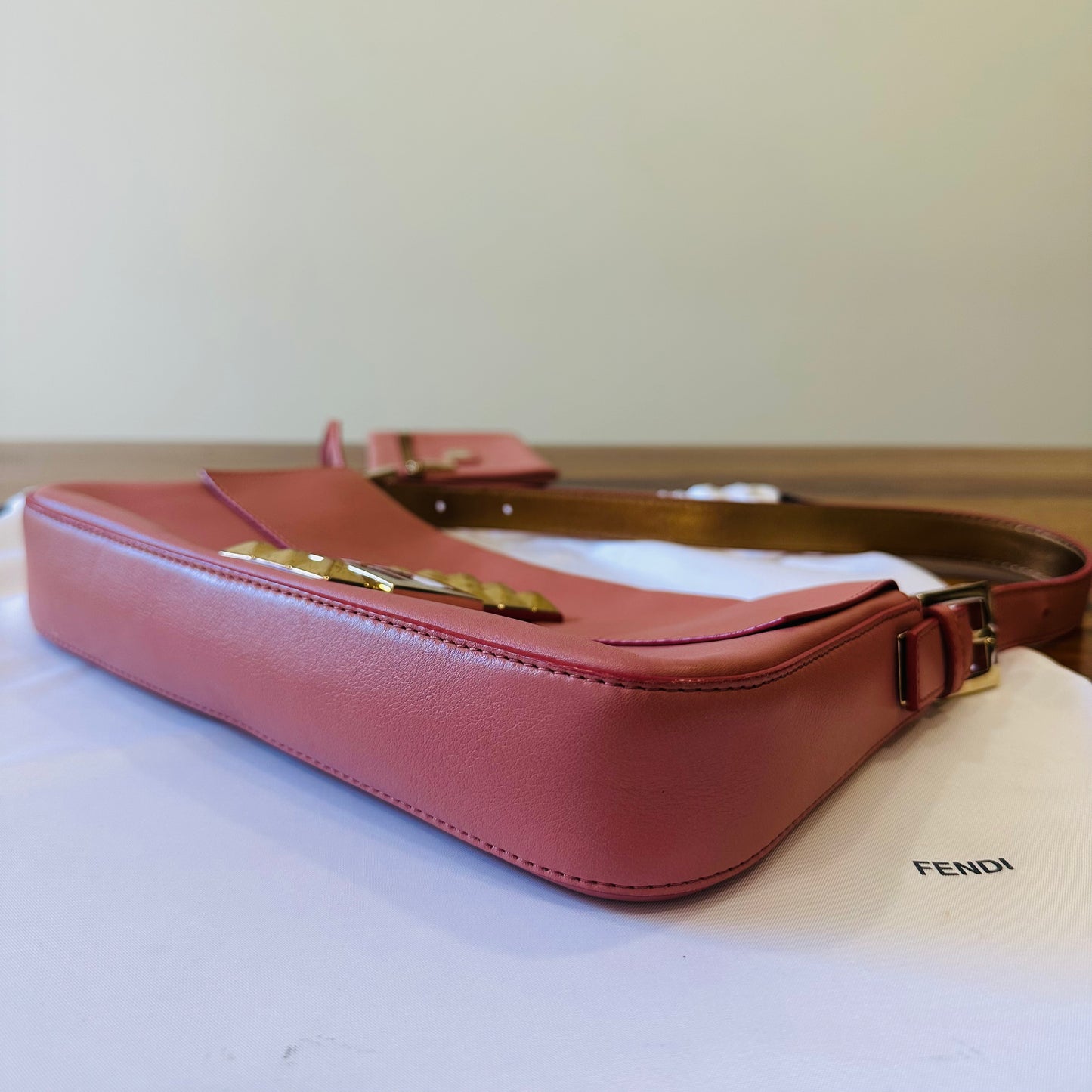 Fendi Studded Mamma Baguette Shoulder Bag