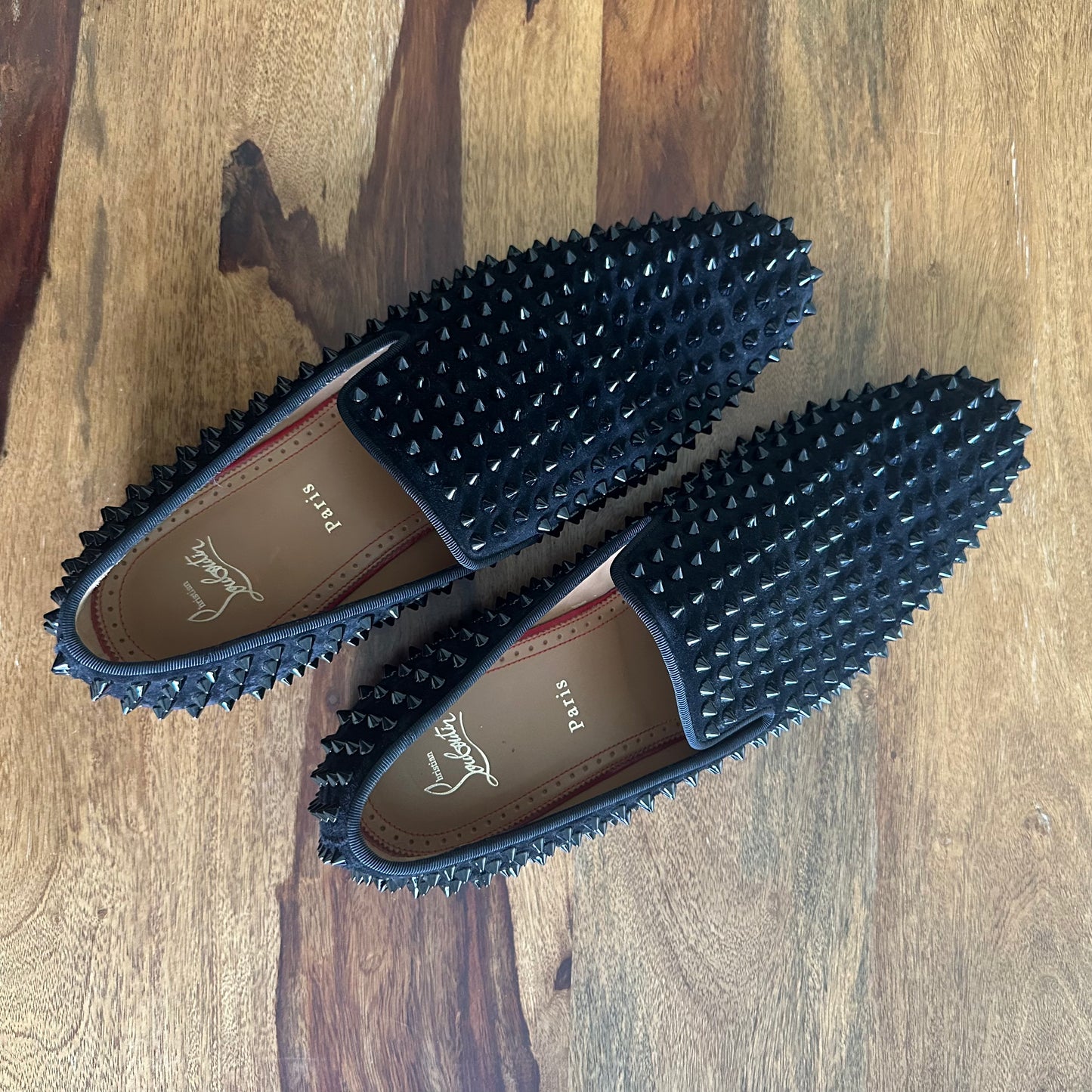 Christian Louboutin Spike Accent Slip-ons - Size 44