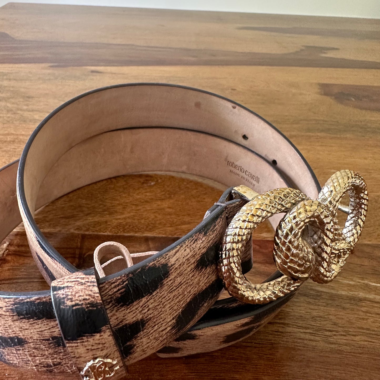 Roberto Cavalli Snake Buckle Belt - Size 85cm
