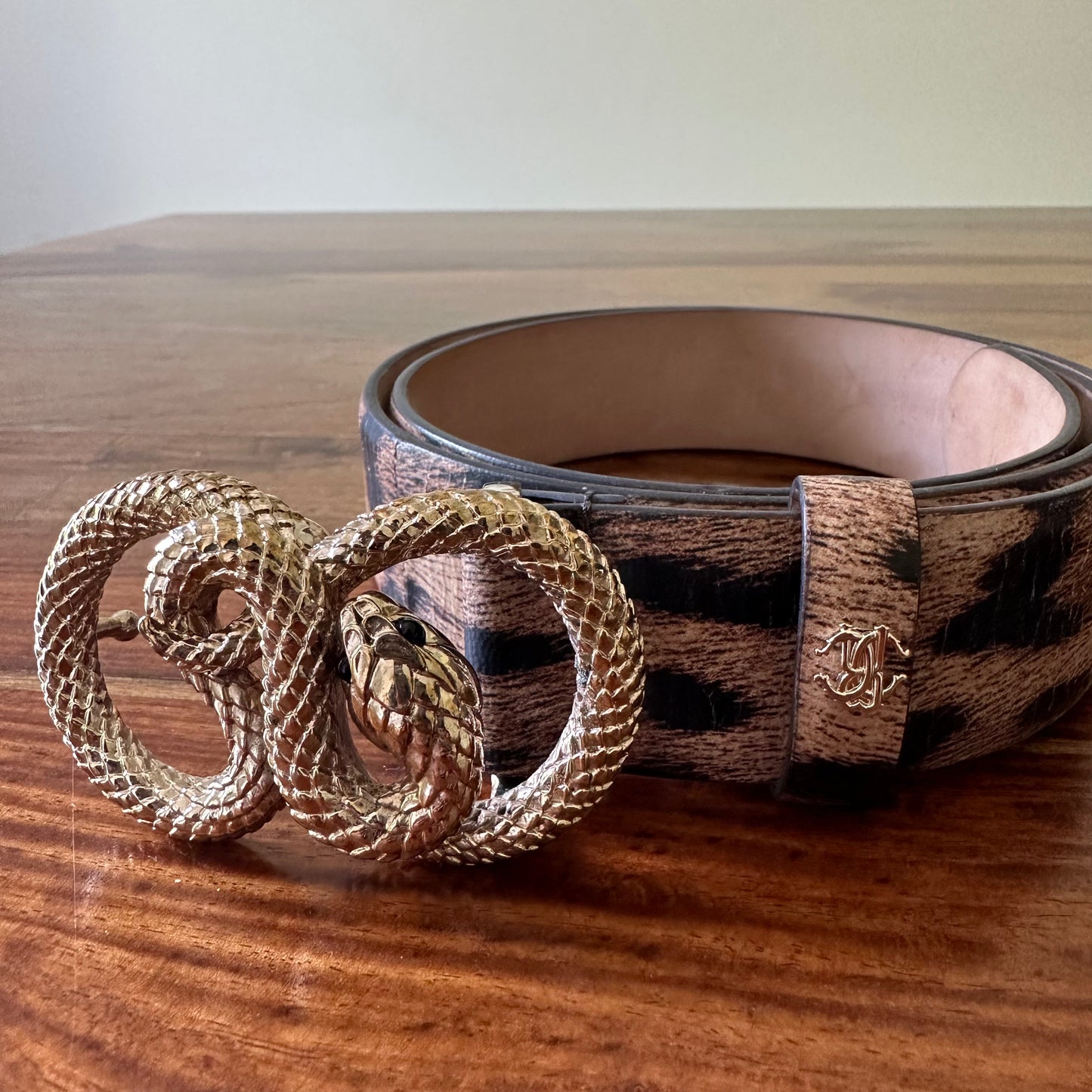 Roberto Cavalli Snake Buckle Belt - Size 85cm