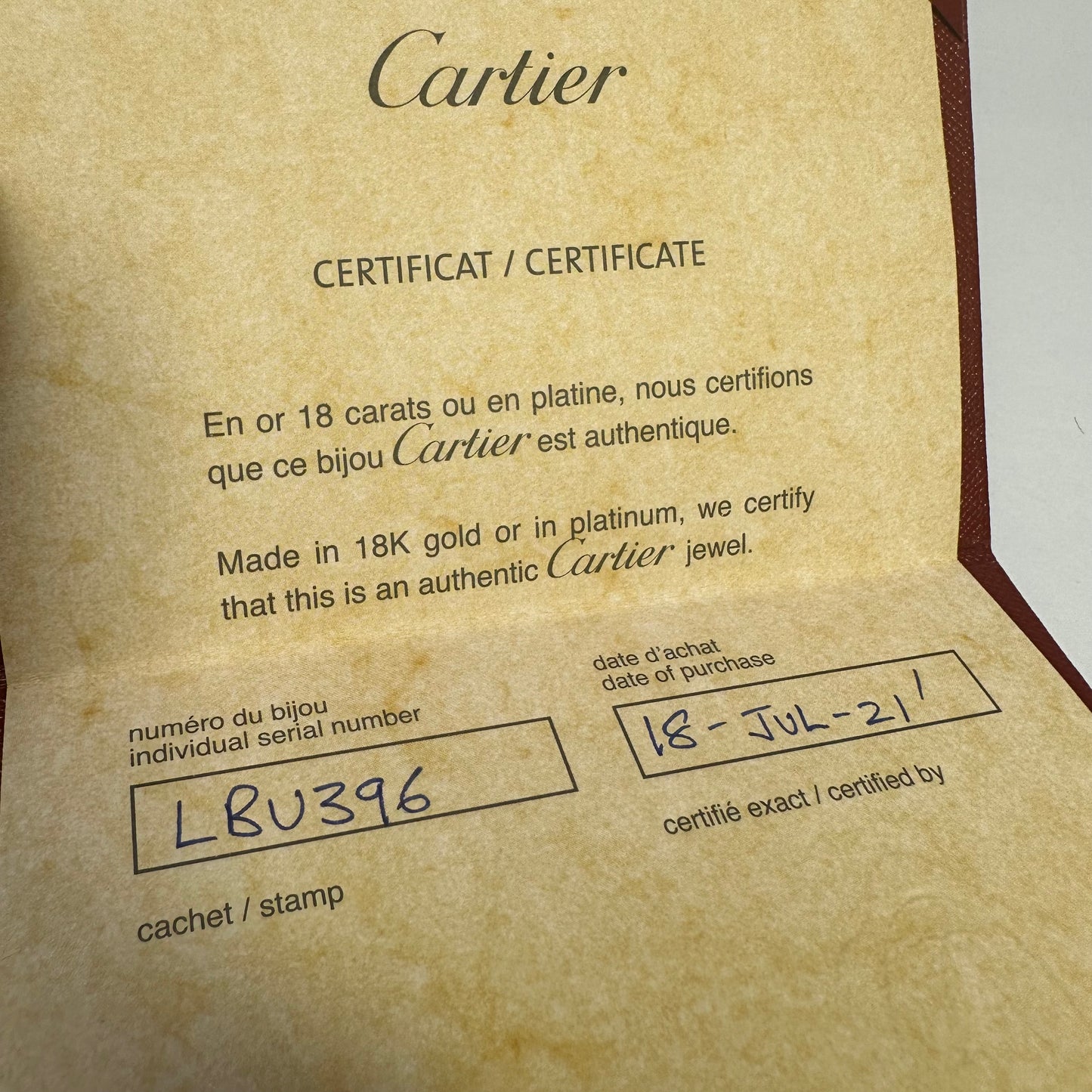 Cartier Love Wedding Band