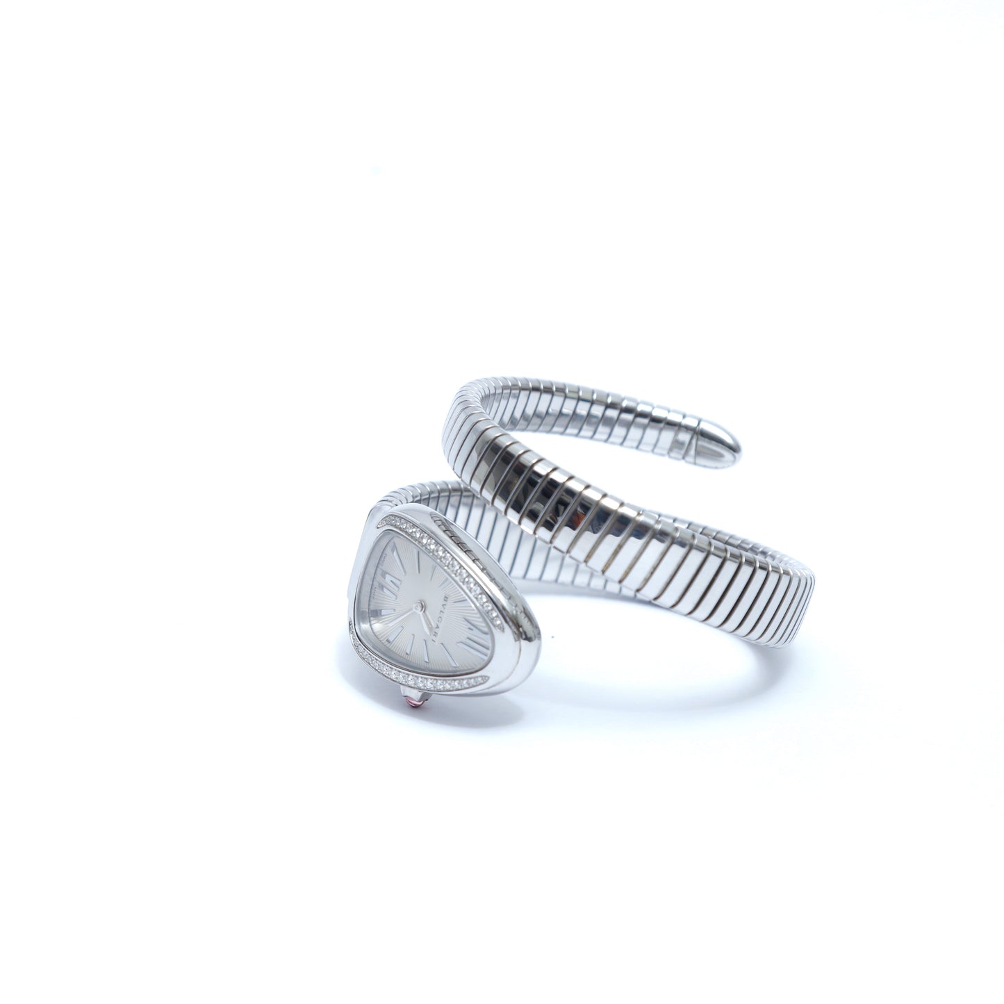 Bvlgari Tubogas Serpenti Watch in Stainless Steel with Diamonds