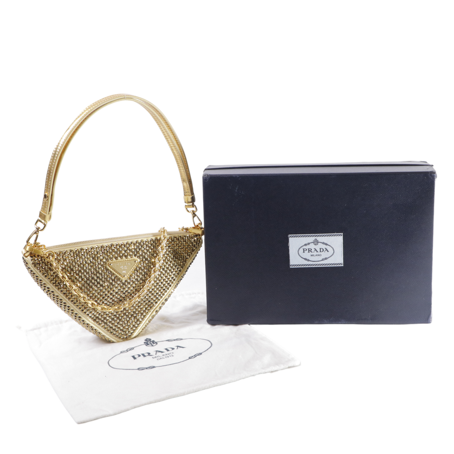 Prada Crystal Triangle Shoulder Bag