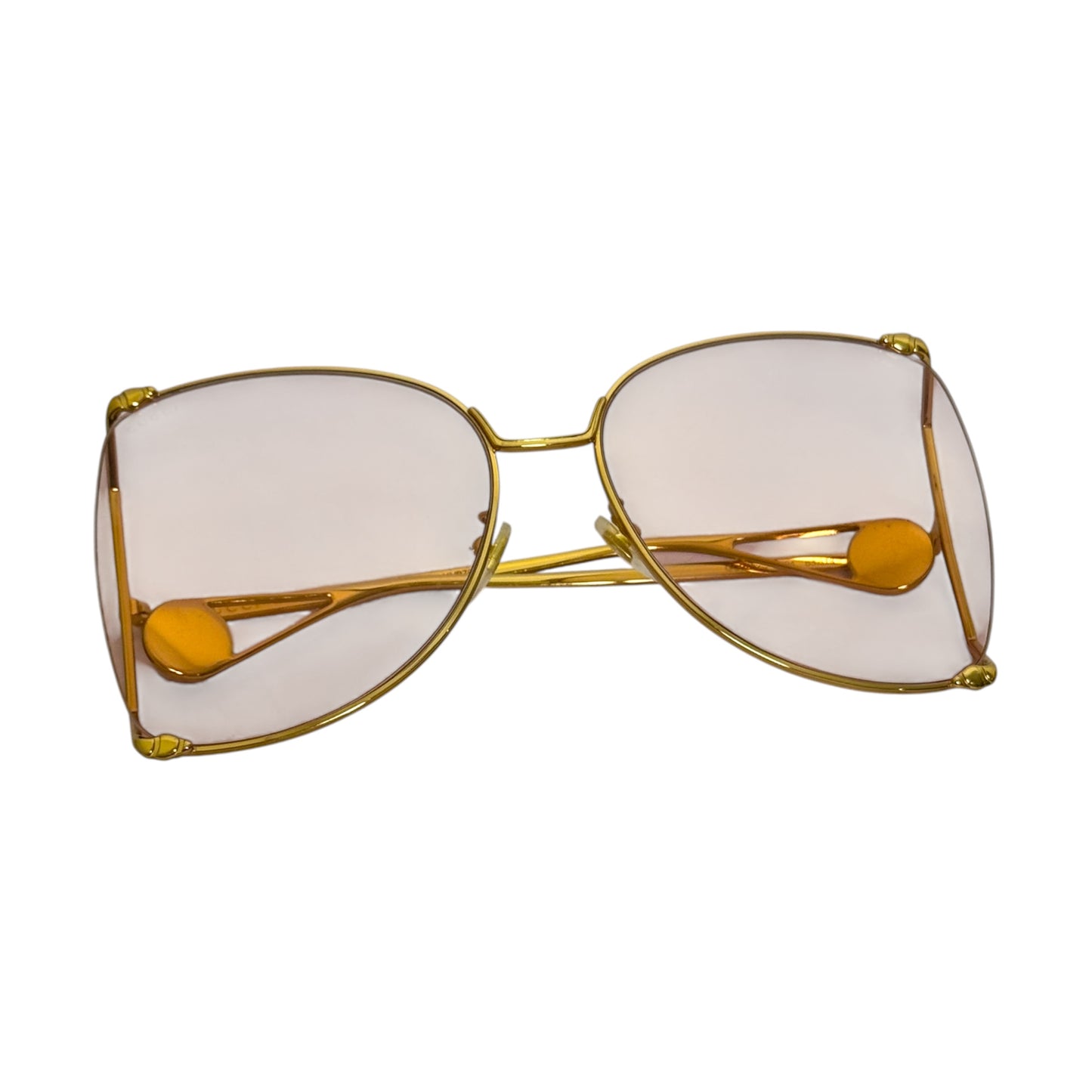 Gucci Oversized Cat-Eye Sunglasses in Gold and Pink