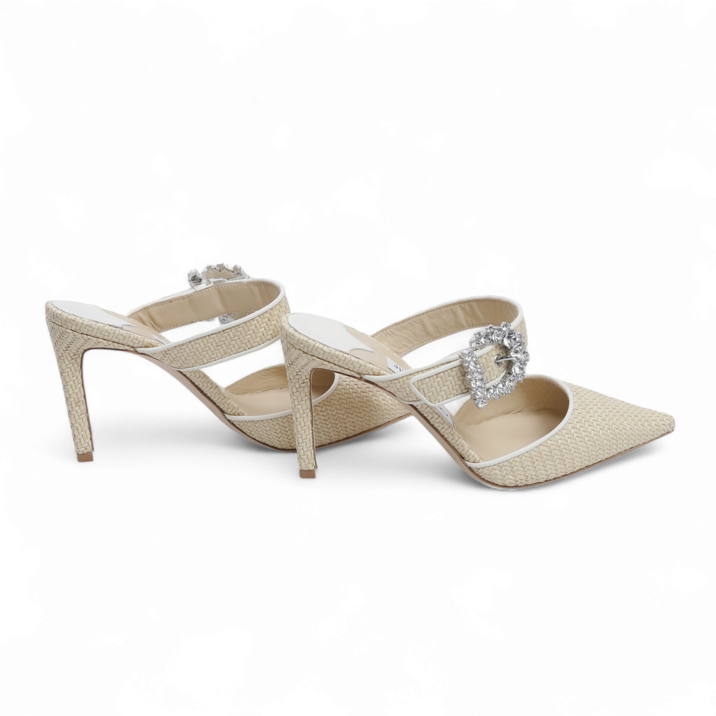Jimmy Choo Crystal Embellishment Mules - Size 38
