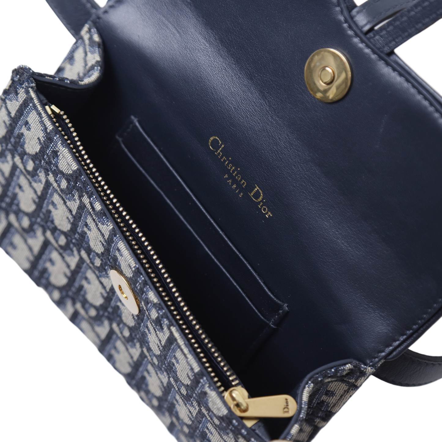 Christian Dior Blue Oblique Saddle Belt Bag