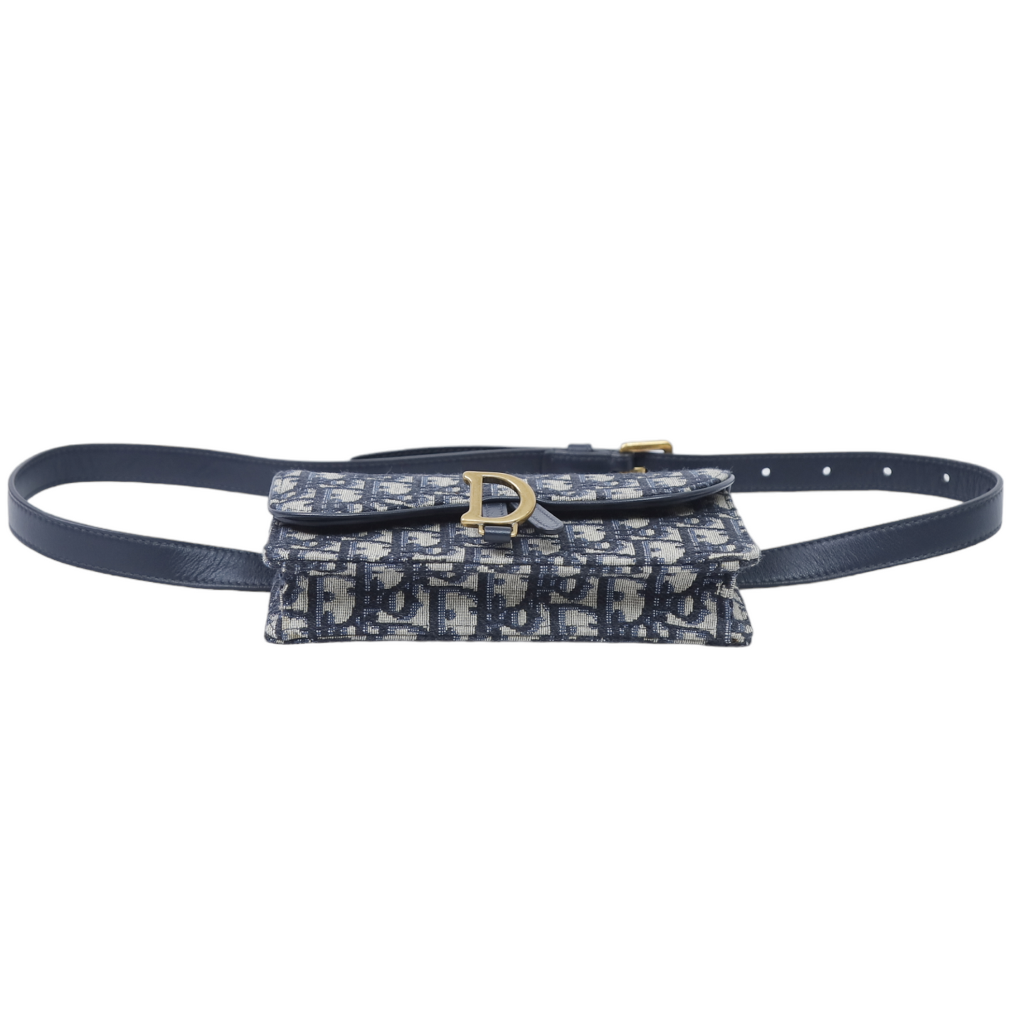 Christian Dior Blue Oblique Saddle Belt Bag