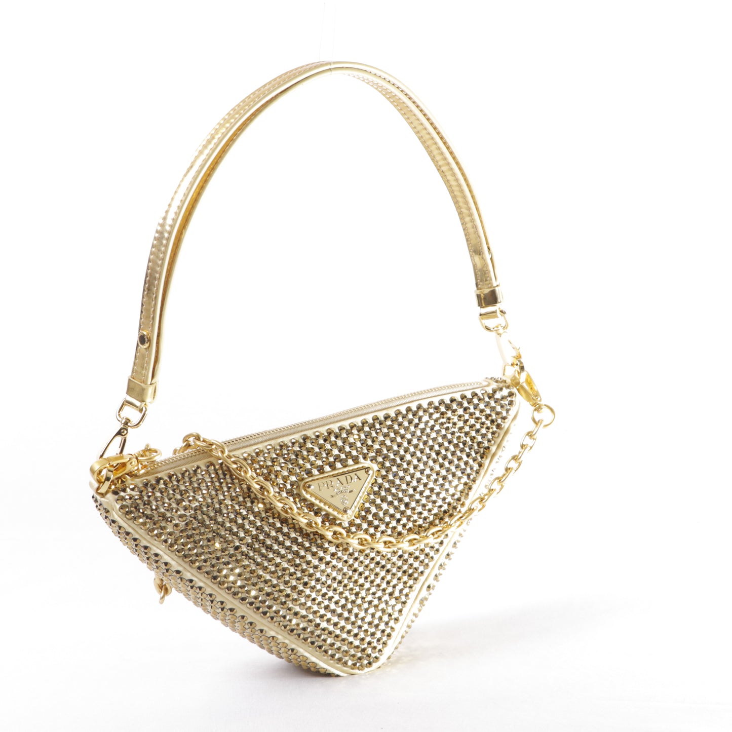 Prada Crystal Triangle Shoulder Bag