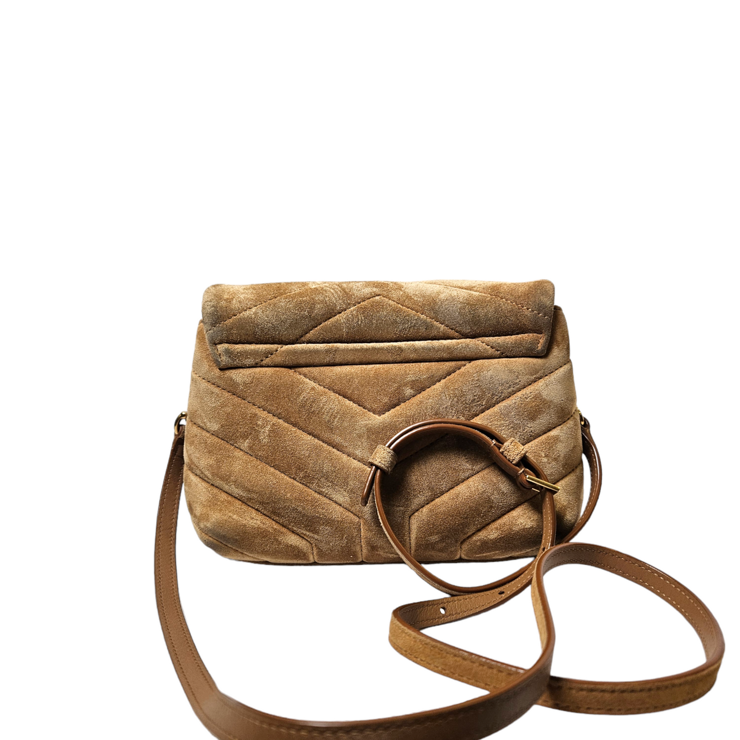 Saint Laurent Toy LouLou Bag in Neutral Suede Leather