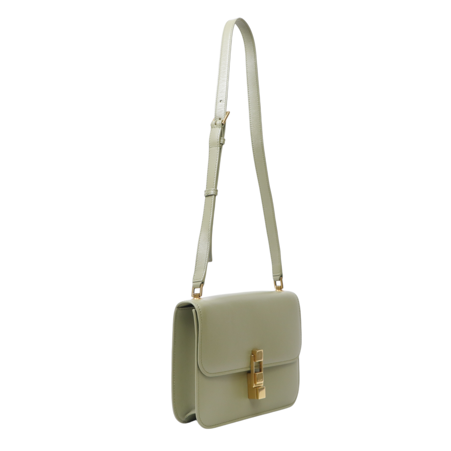 Saint Laurent Le Carre Bag in Sage Green Leather