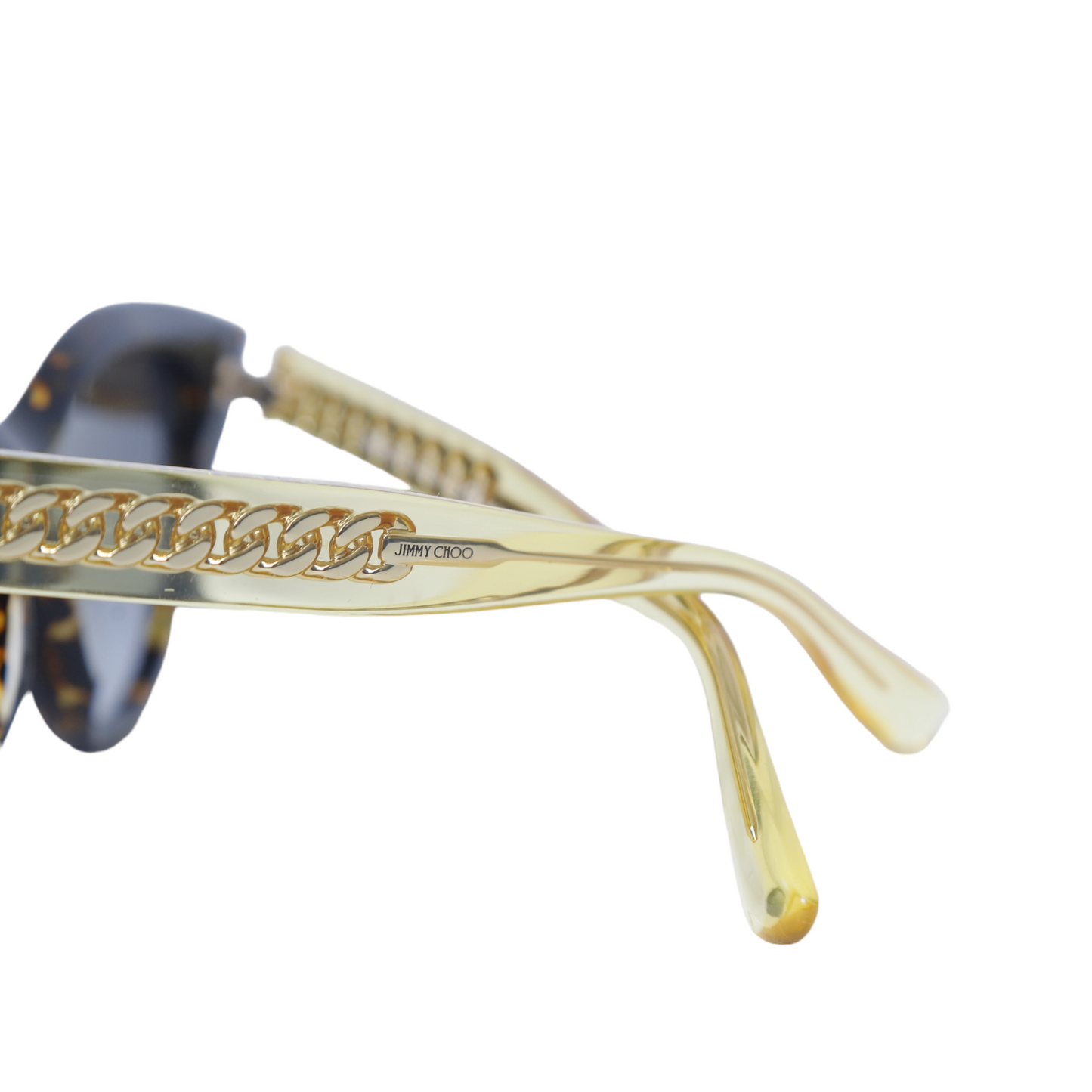 Jimmy Choo Brown Havana With Gold Chain Sunglasses