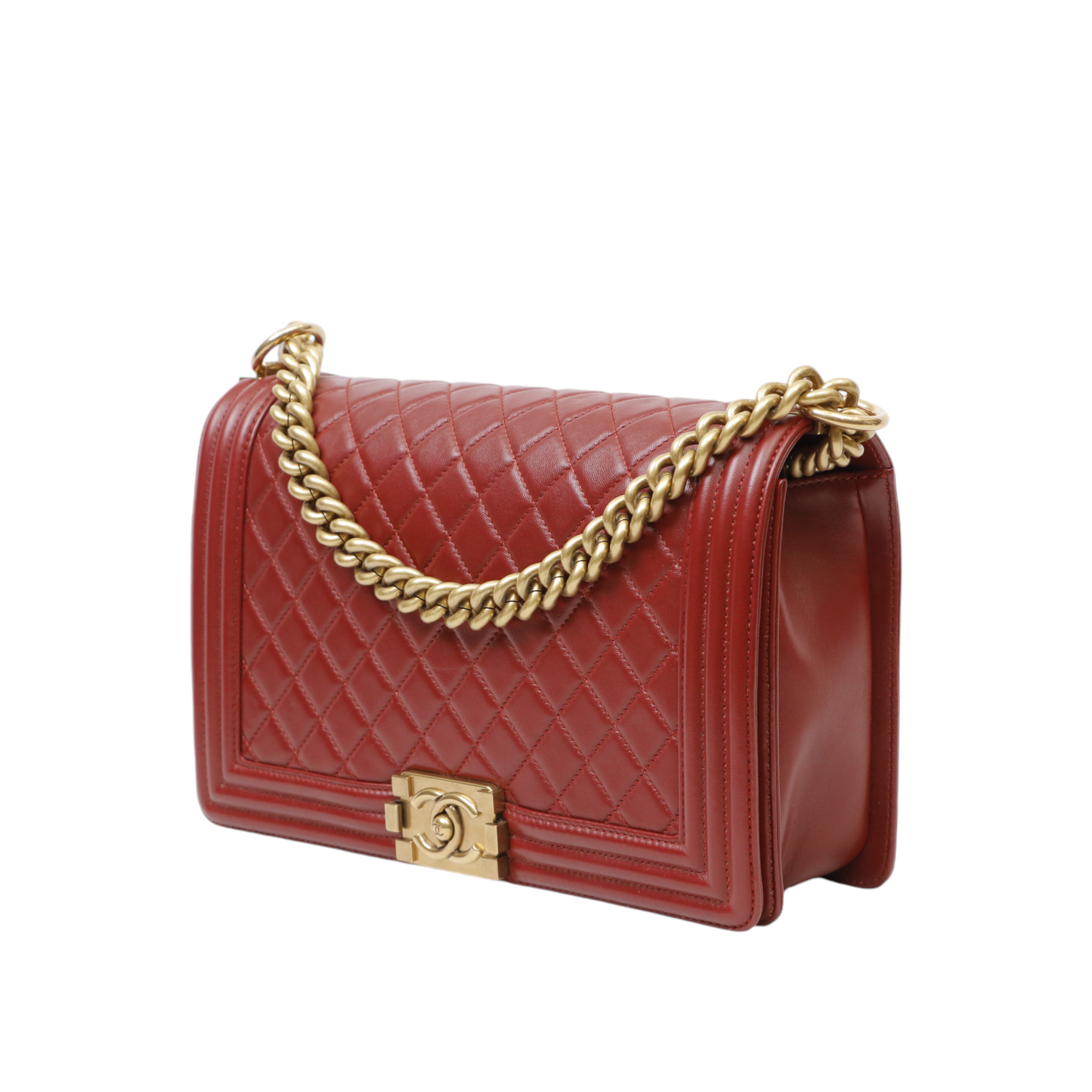 Chanel Burgundy Quilted Leather New Medium Boy Shoulder Bag
