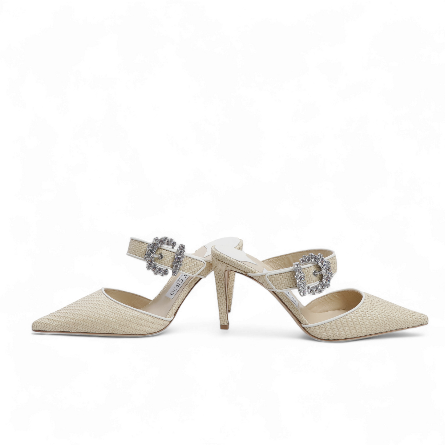 Jimmy Choo Crystal Embellishment Mules - Size 38