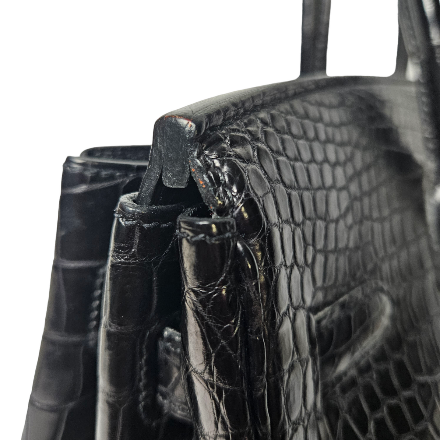 Hermès Birkin 35cm in Shiny Black Porosus Crocodile Leather with Palladium Hardware
