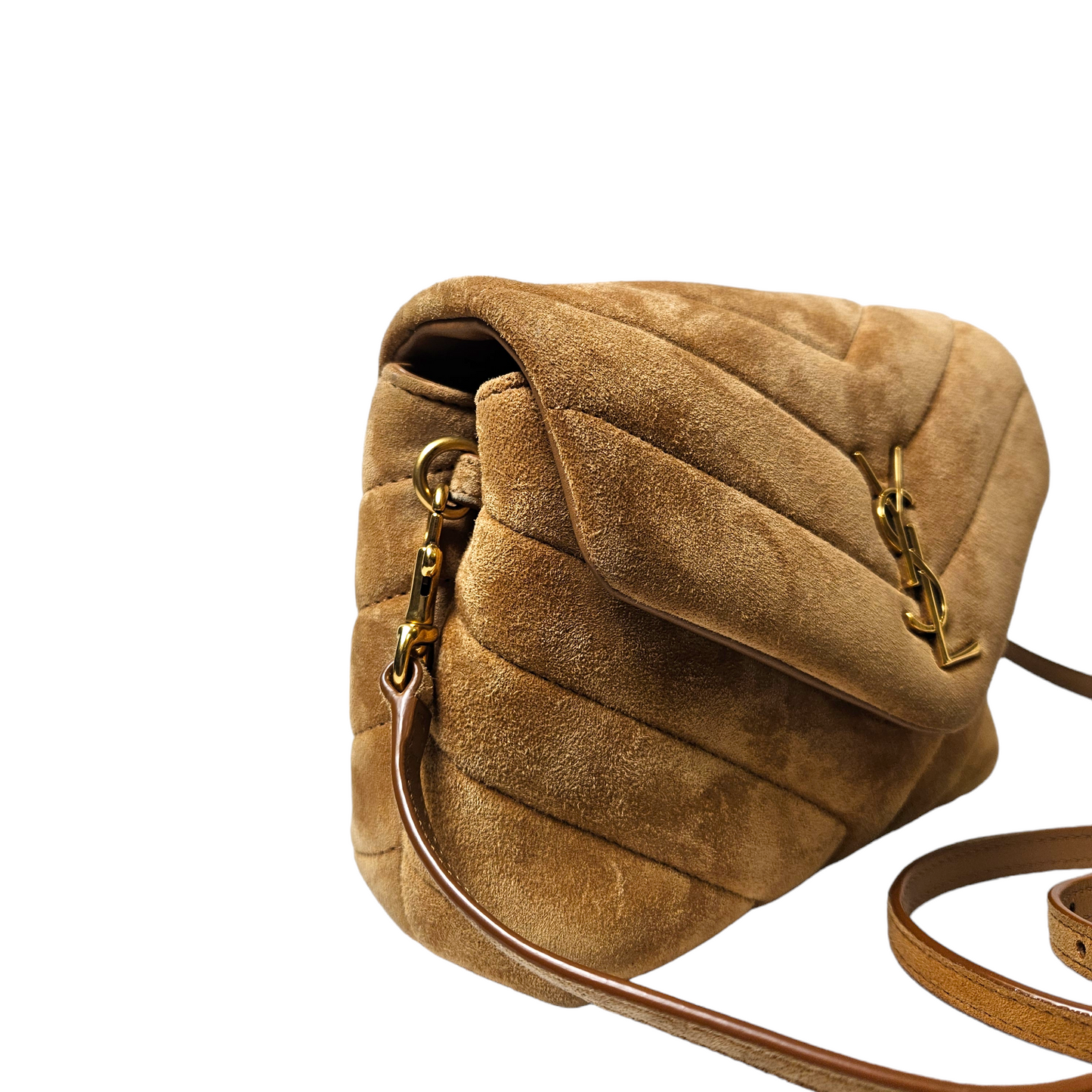 Saint Laurent Toy LouLou Bag in Neutral Suede Leather
