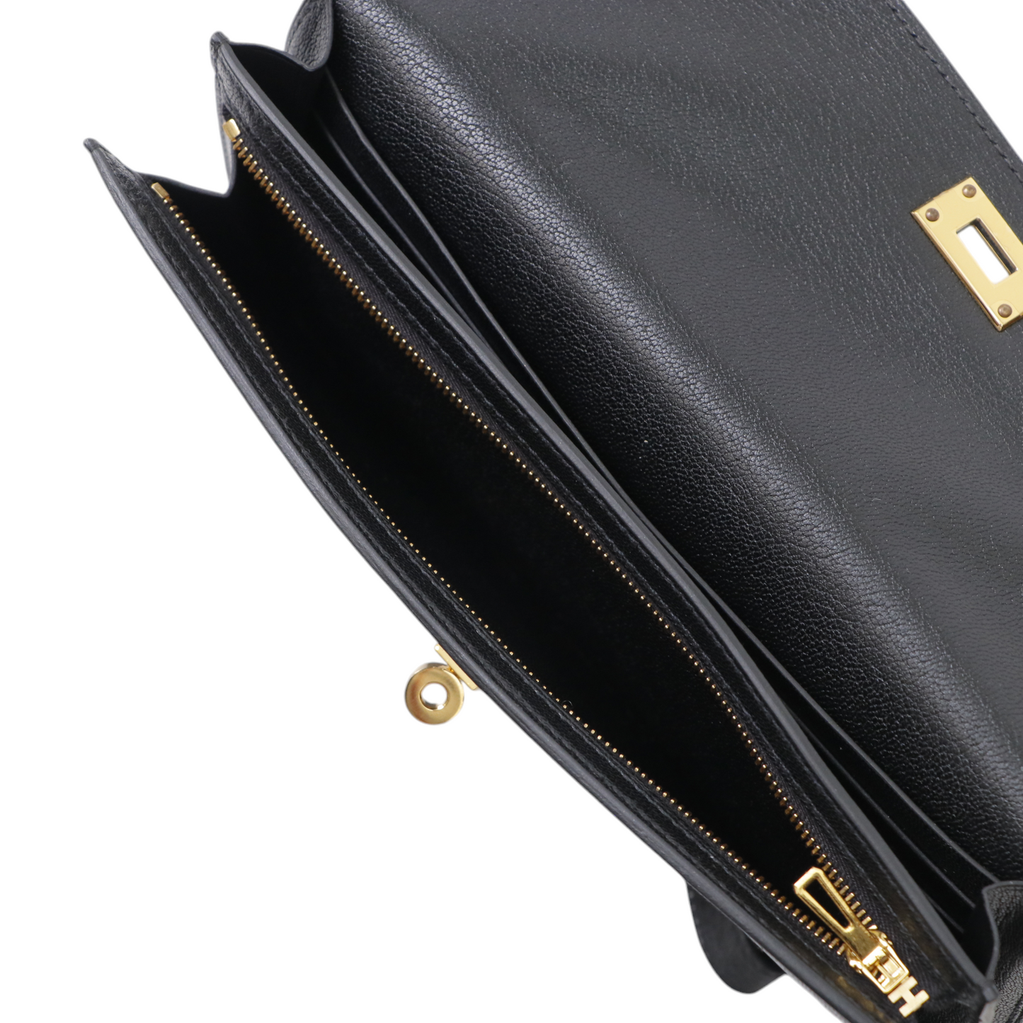 Hermes Kelly Pocket Longue Wallet in Black Chevre Chamkila Leather