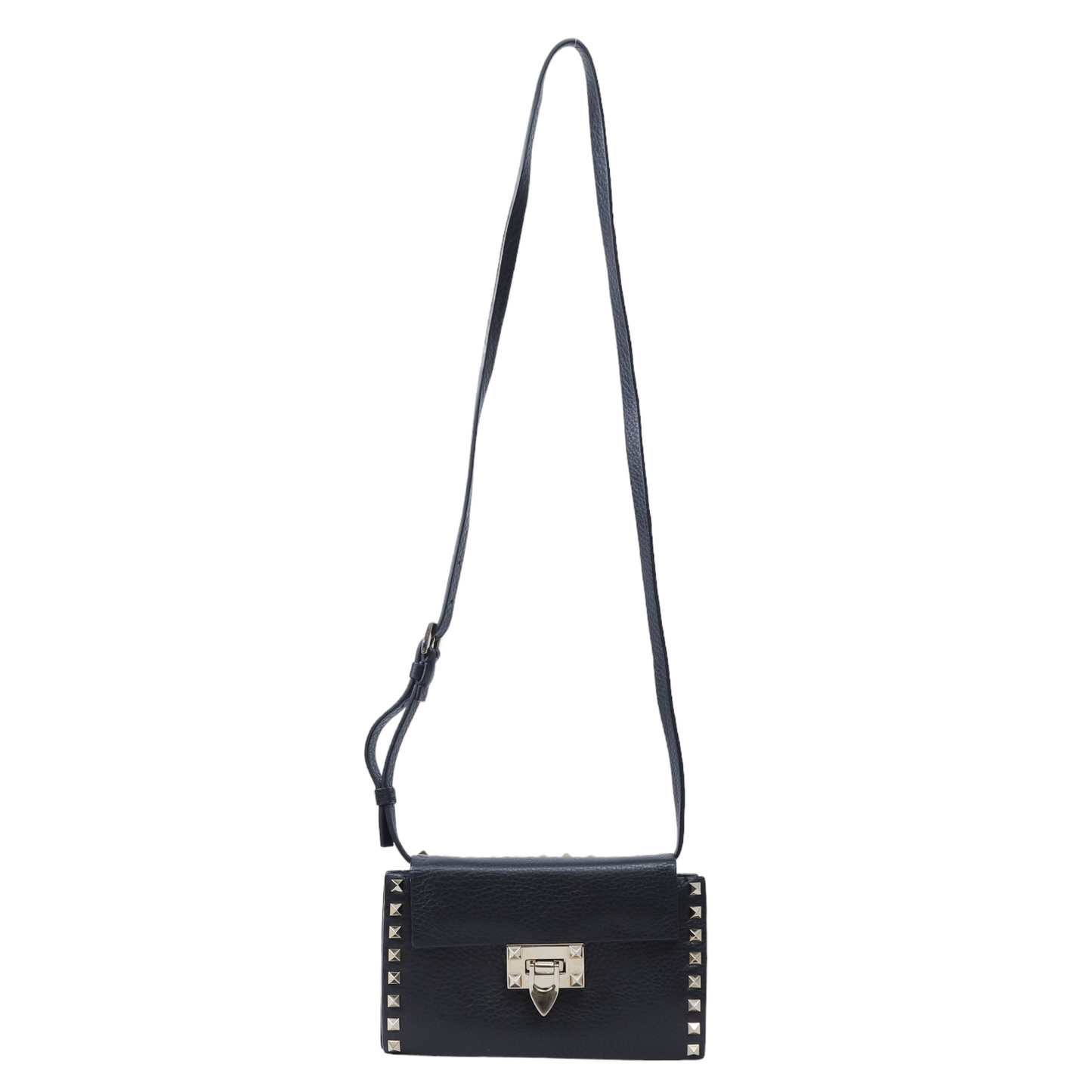 Valentino Rockstud Crossbody Bag in Black Leather