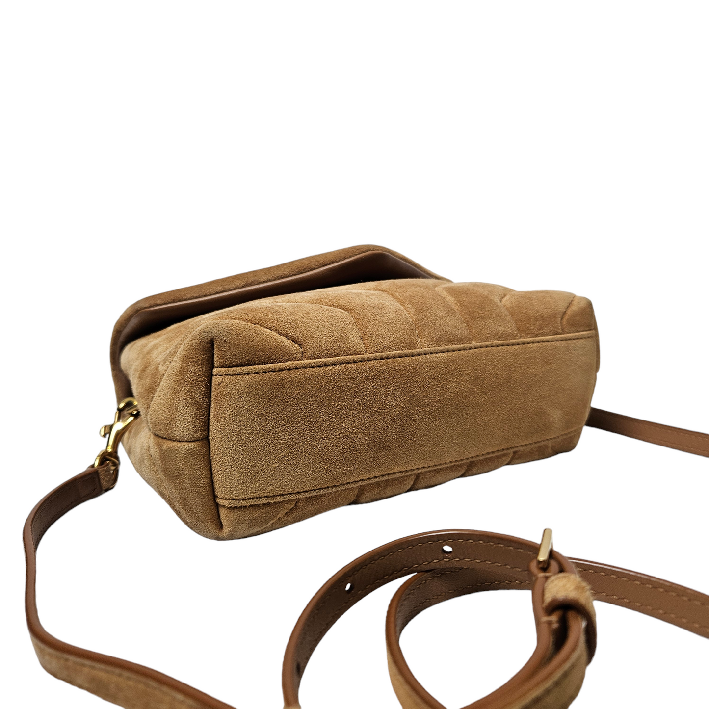 Saint Laurent Toy LouLou Bag in Neutral Suede Leather
