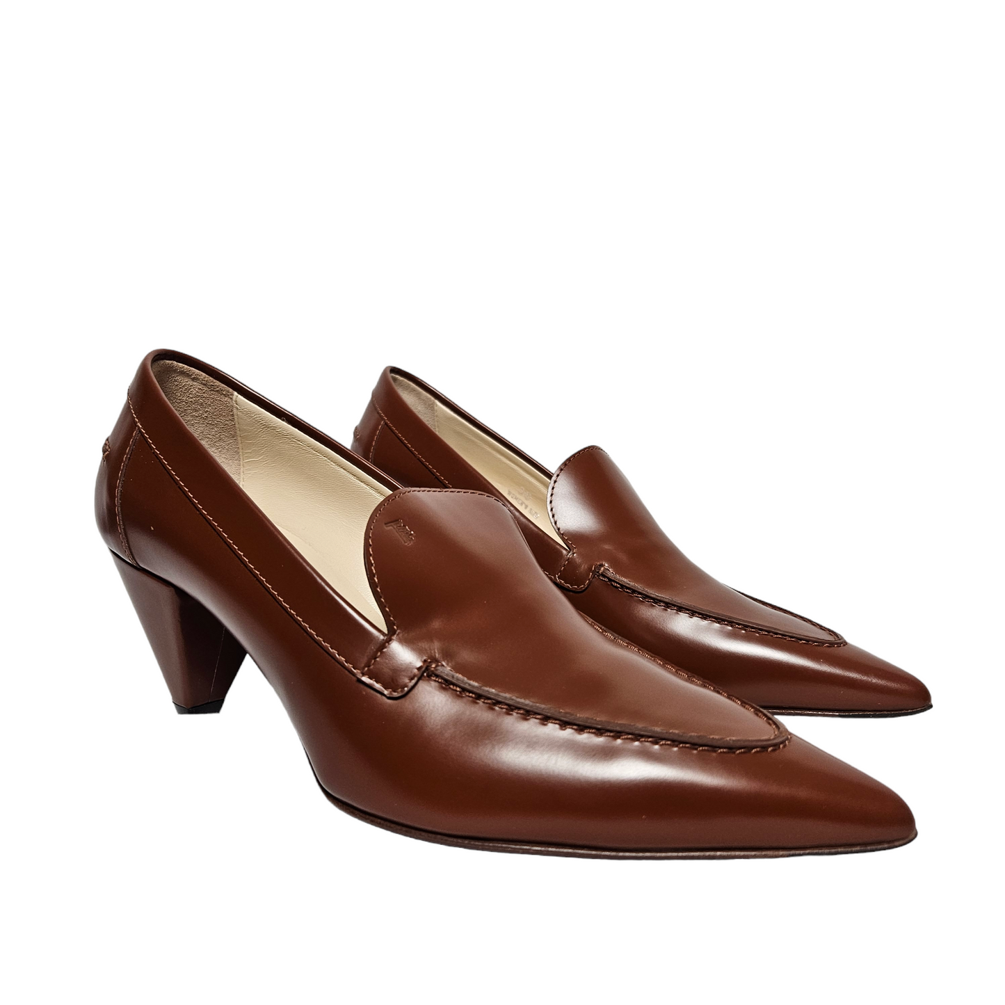 Tod's Brown Leather Pointed Toe Heels