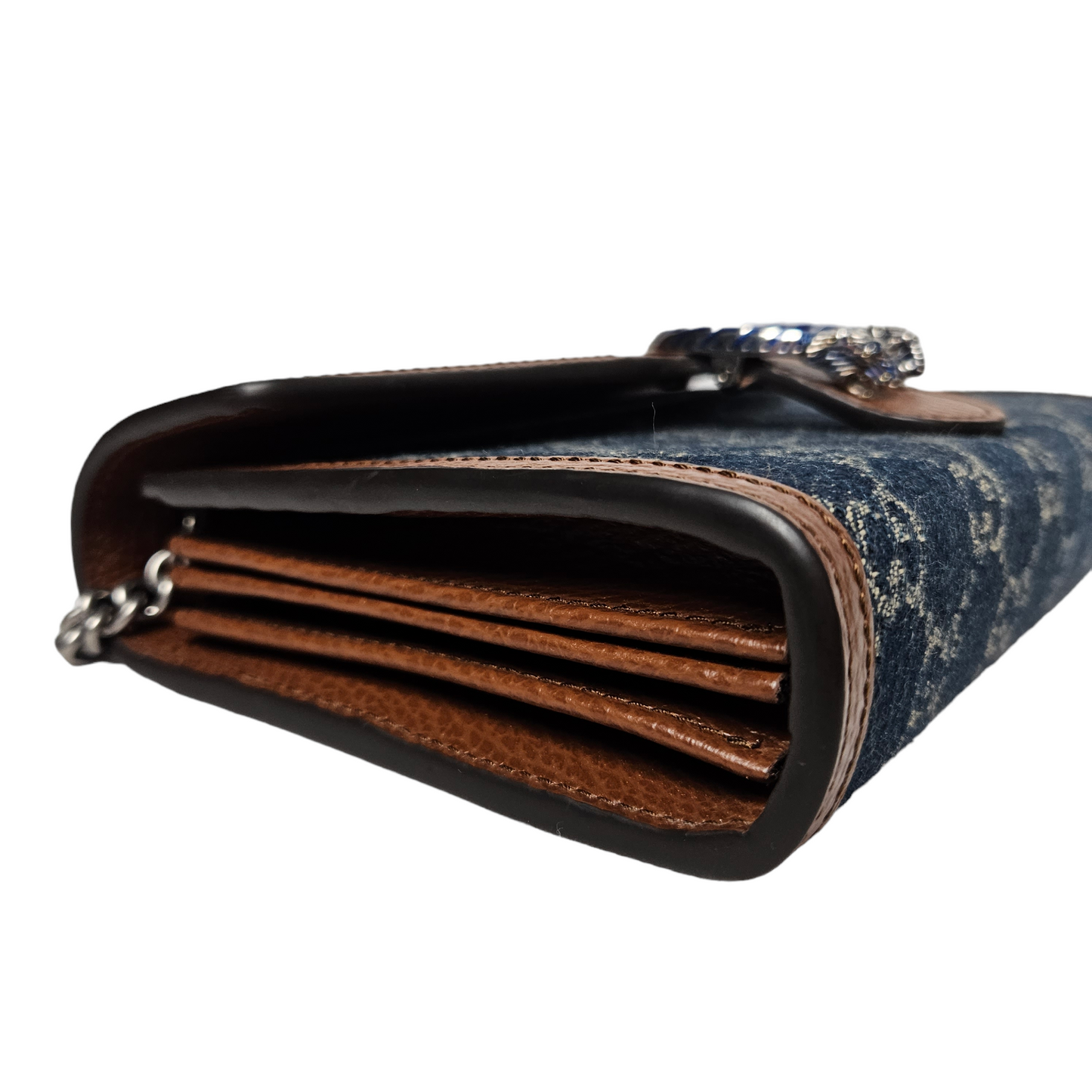 Gucci GG Denim Dionysus Wallet On Chain