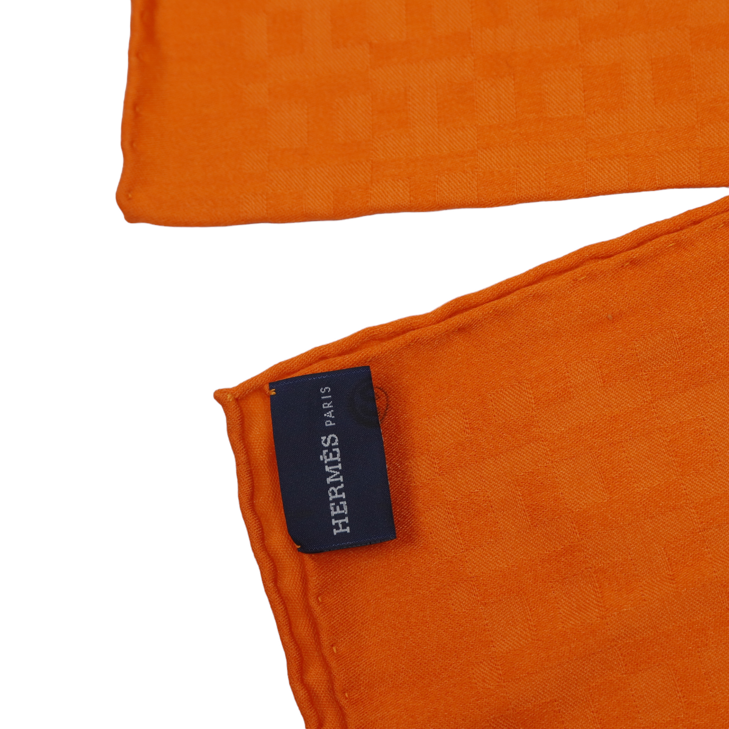 Hermès H Pattern Cashmere Orange Scarf