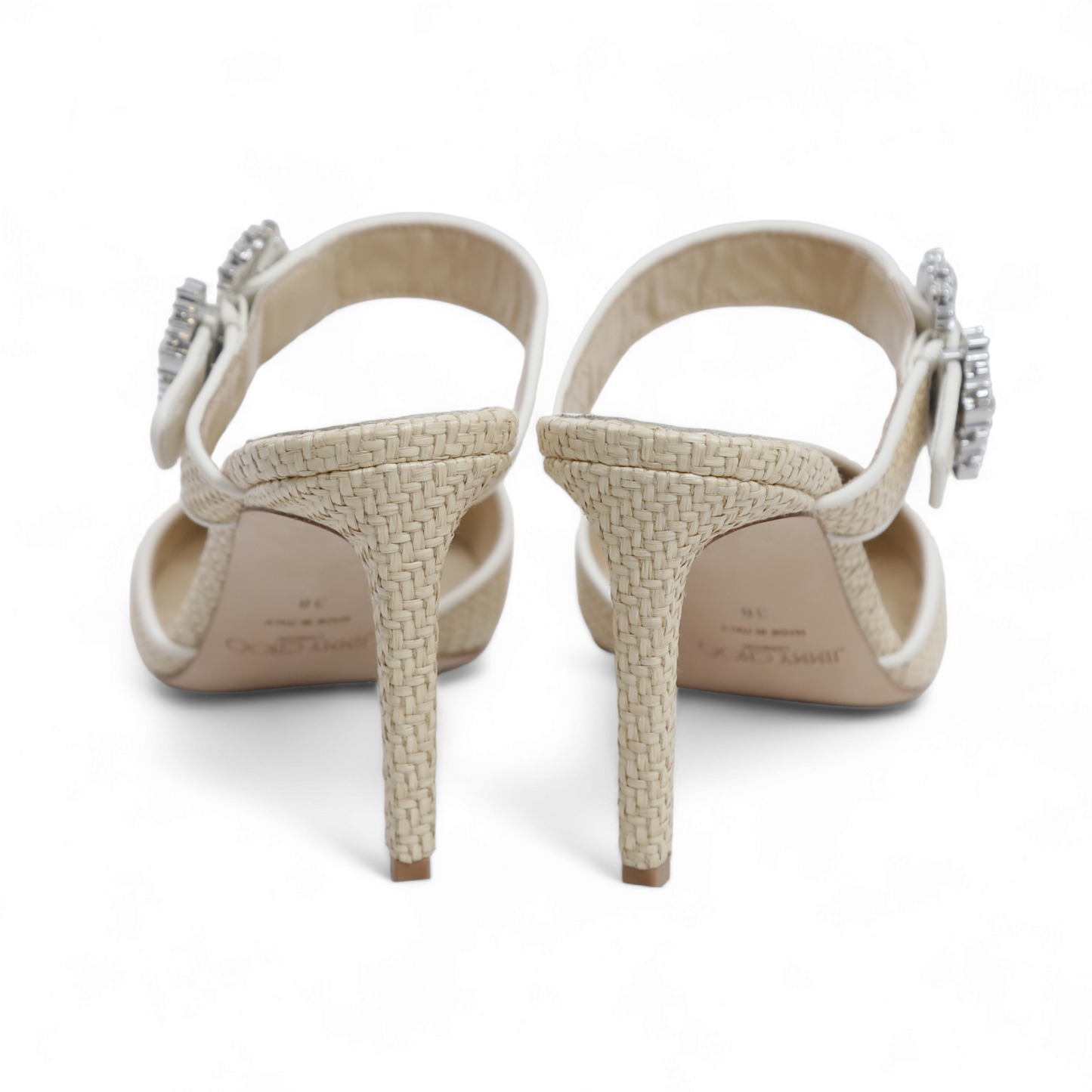 Jimmy Choo Crystal Embellishment Mules - Size 38