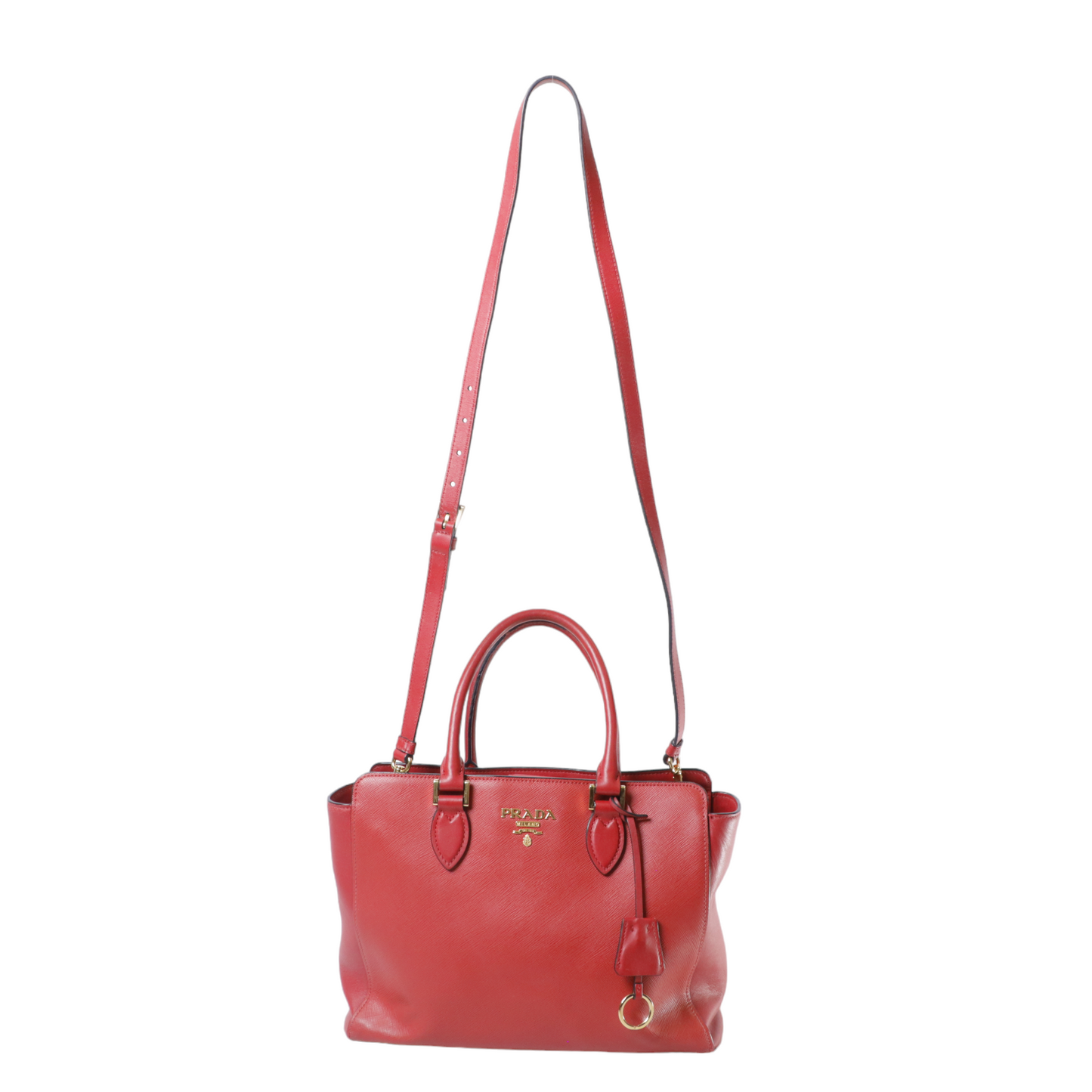 Prada Soft Calf-Trimmed Saffiano Tote