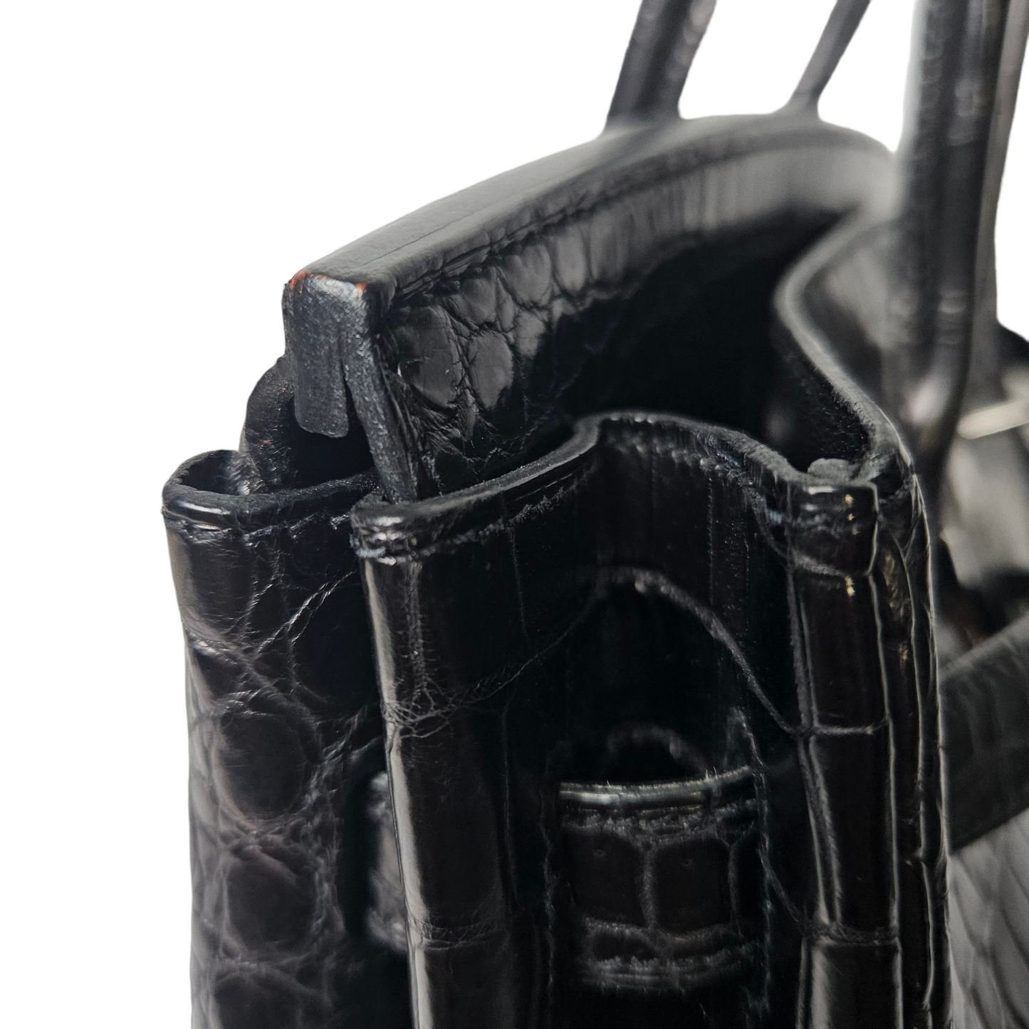 Hermès Birkin 35cm in Shiny Black Porosus Crocodile Leather with Palladium Hardware