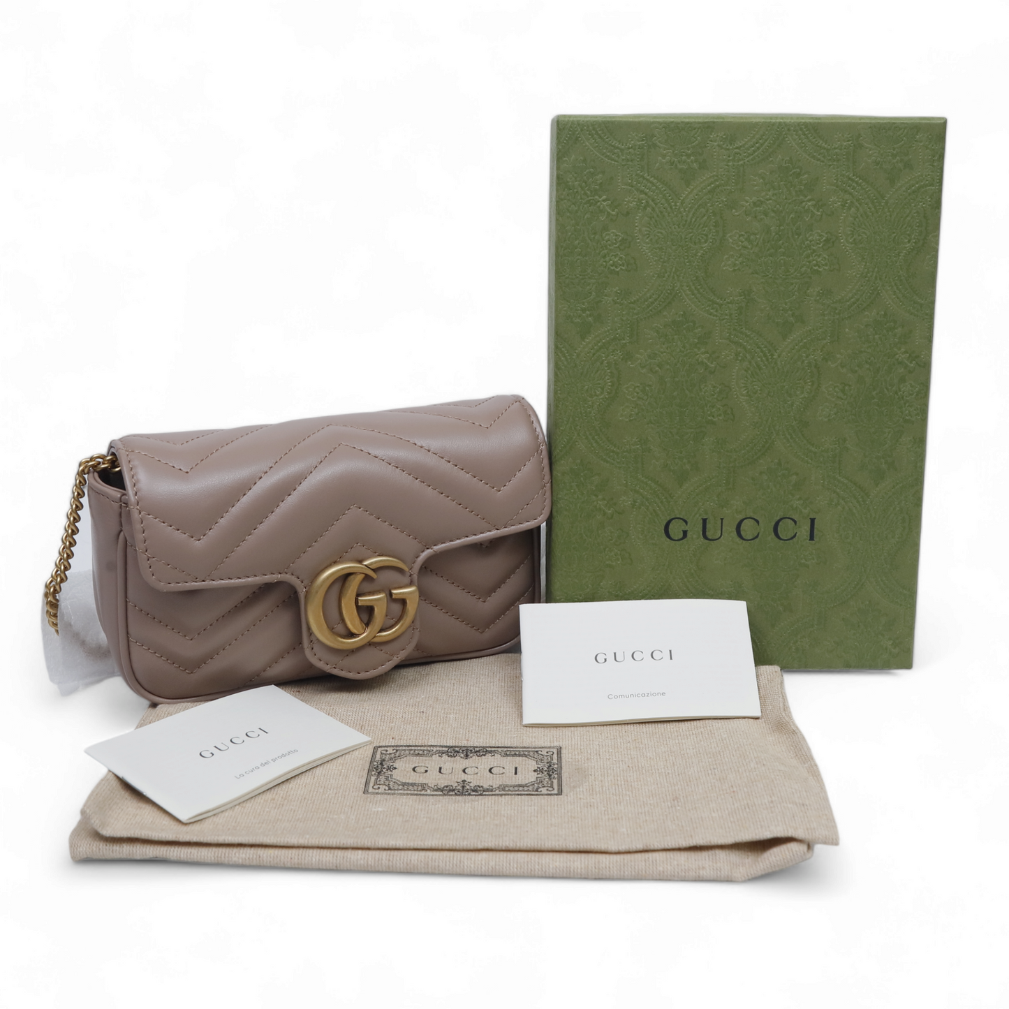 Gucci Beige Supermini Marmont Shoulder Bag