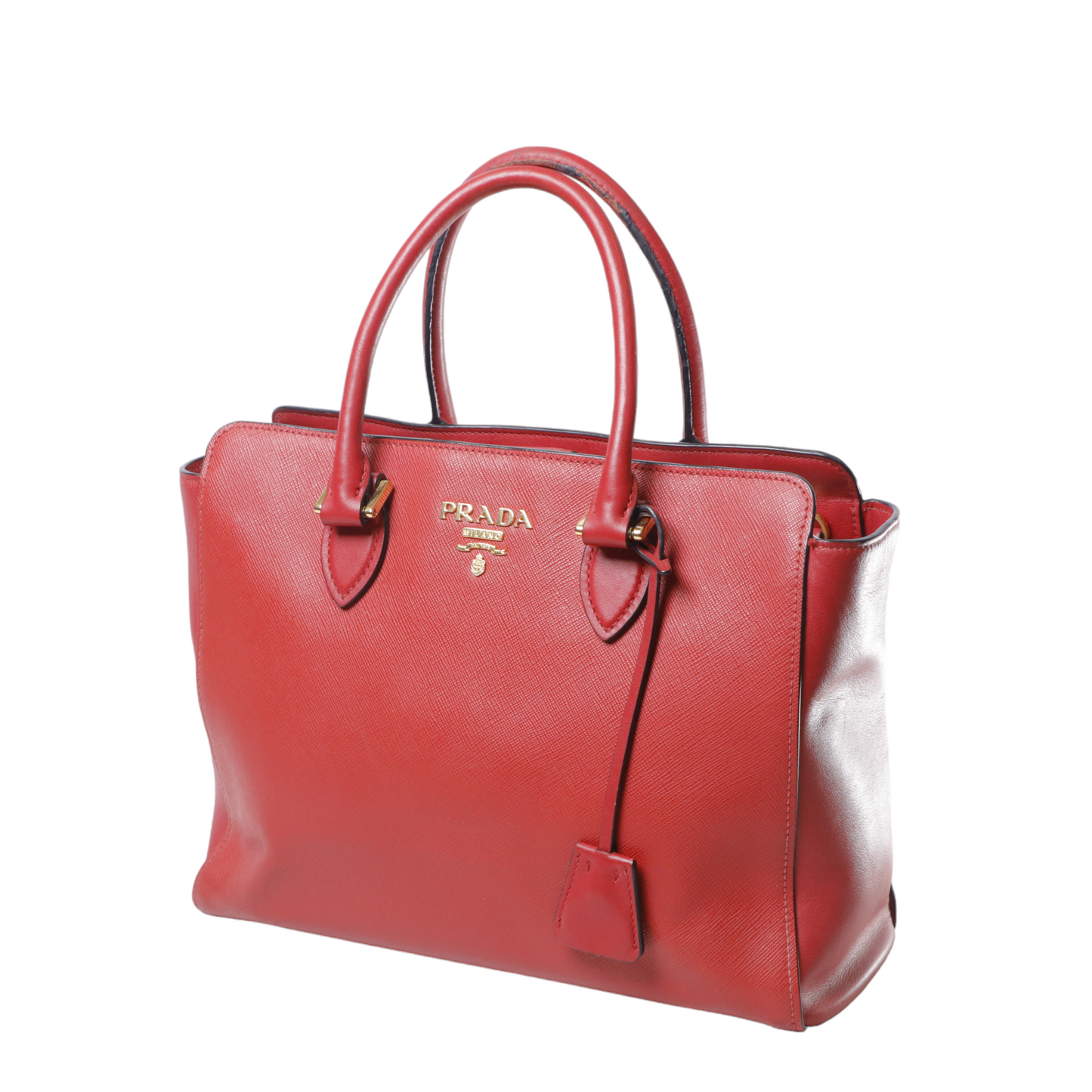 Prada Soft Calf-Trimmed Saffiano Tote