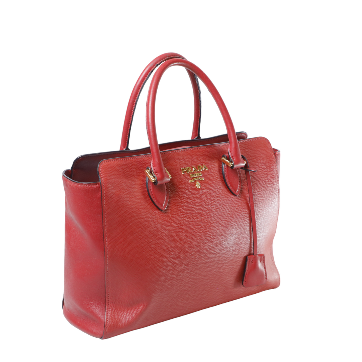 Prada Soft Calf-Trimmed Saffiano Tote