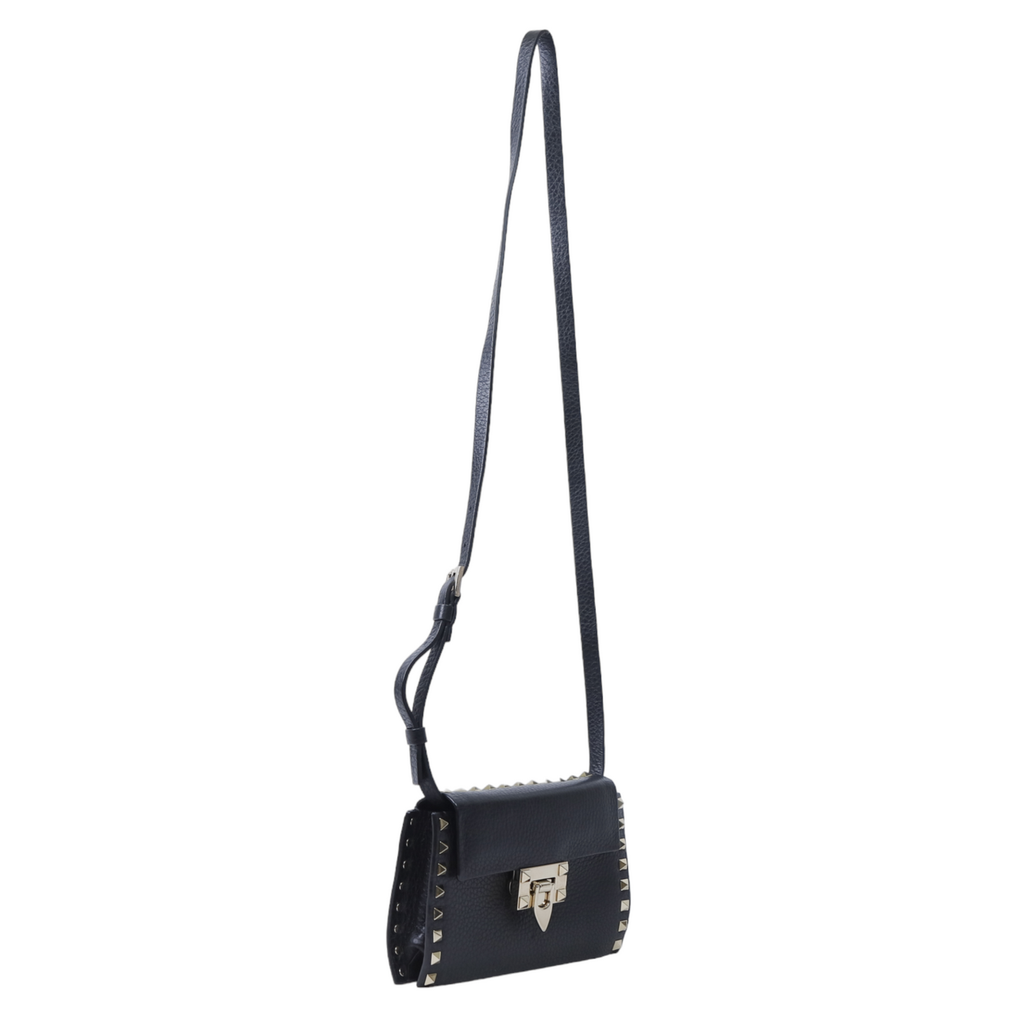 Valentino Rockstud Crossbody Bag in Black Leather