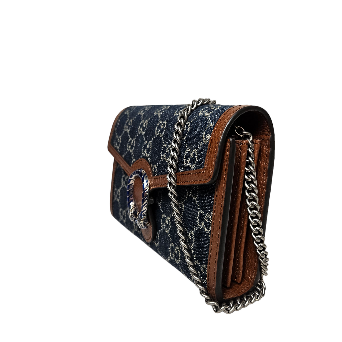 Gucci GG Denim Dionysus Wallet On Chain