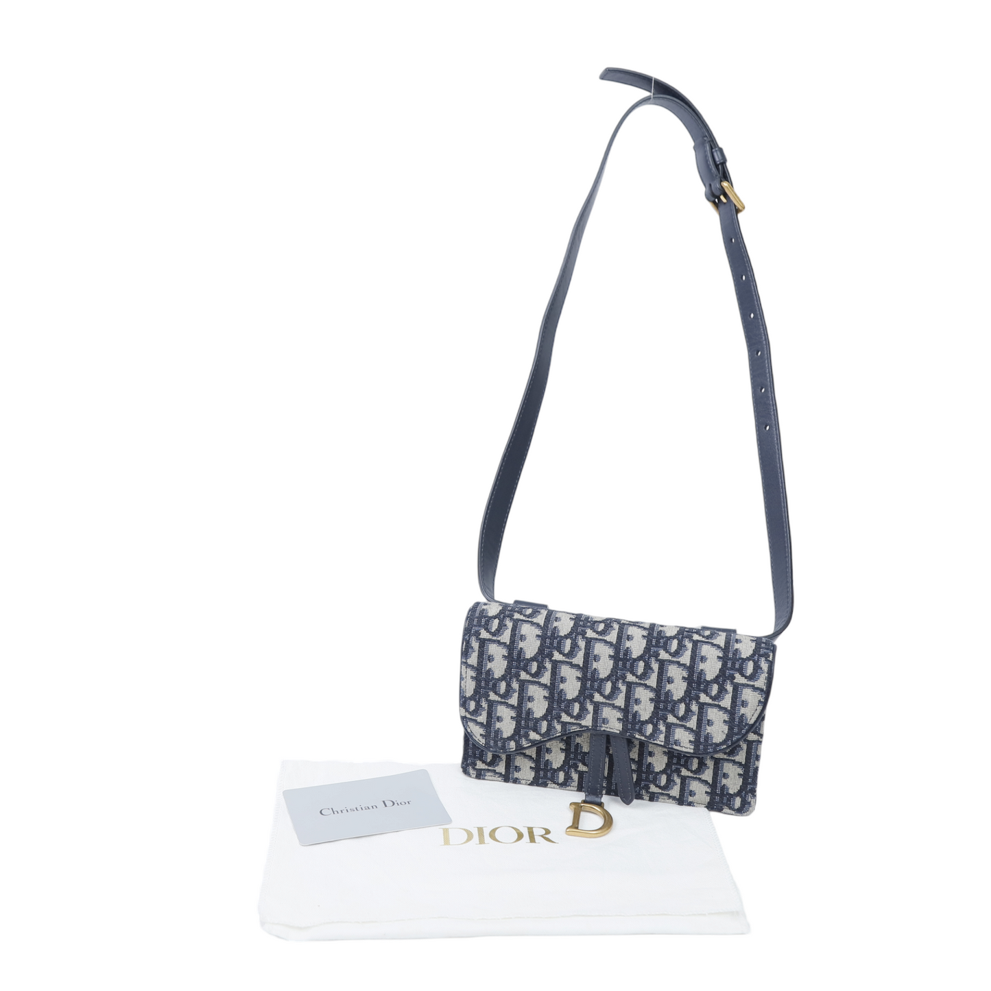 Christian Dior Blue Oblique Saddle Belt Bag