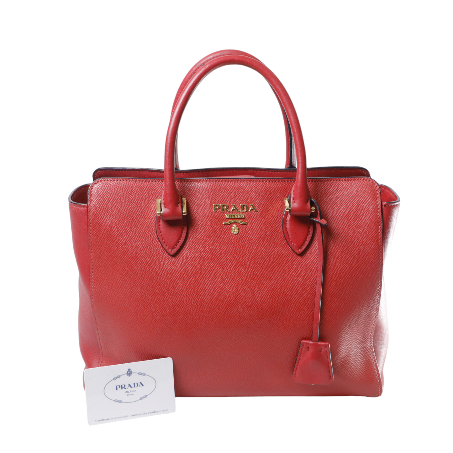 Prada Soft Calf-Trimmed Saffiano Tote