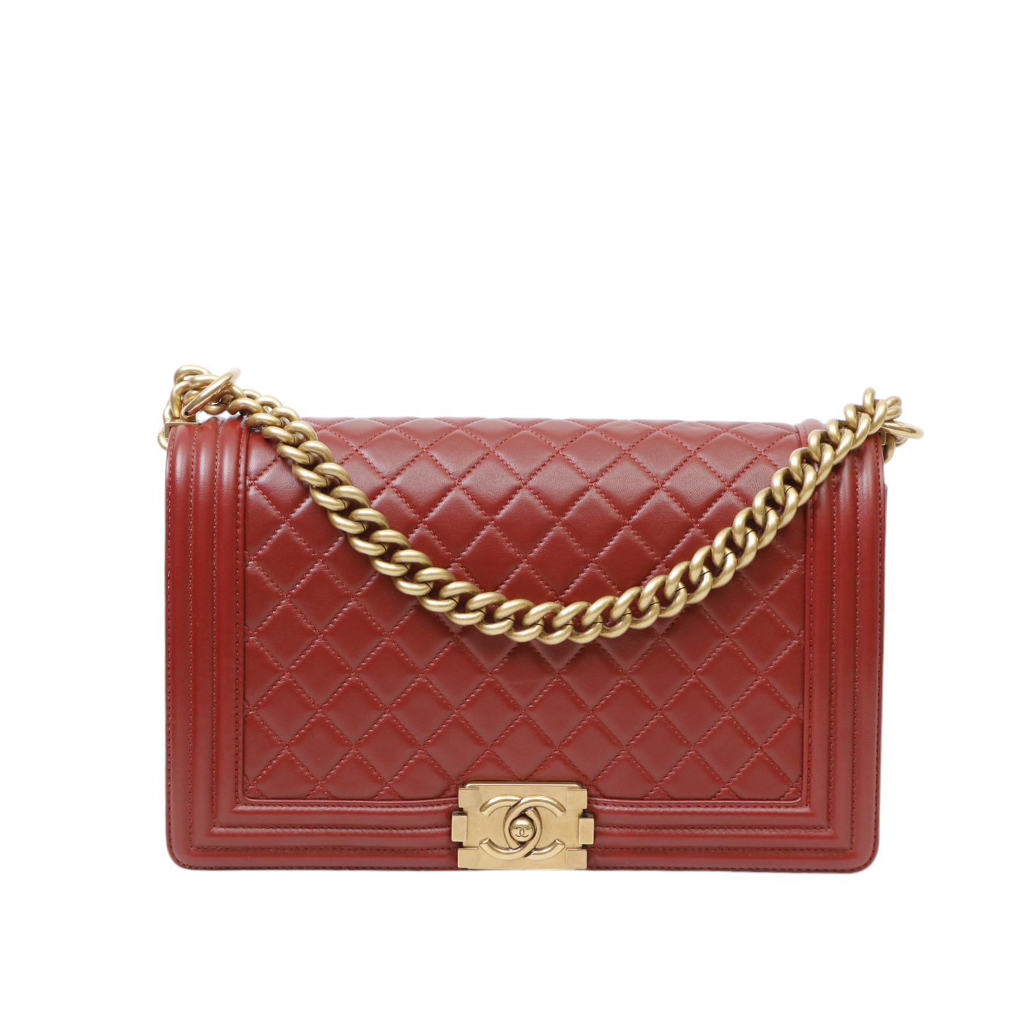 Chanel Burgundy Quilted Leather New Medium Boy Shoulder Bag