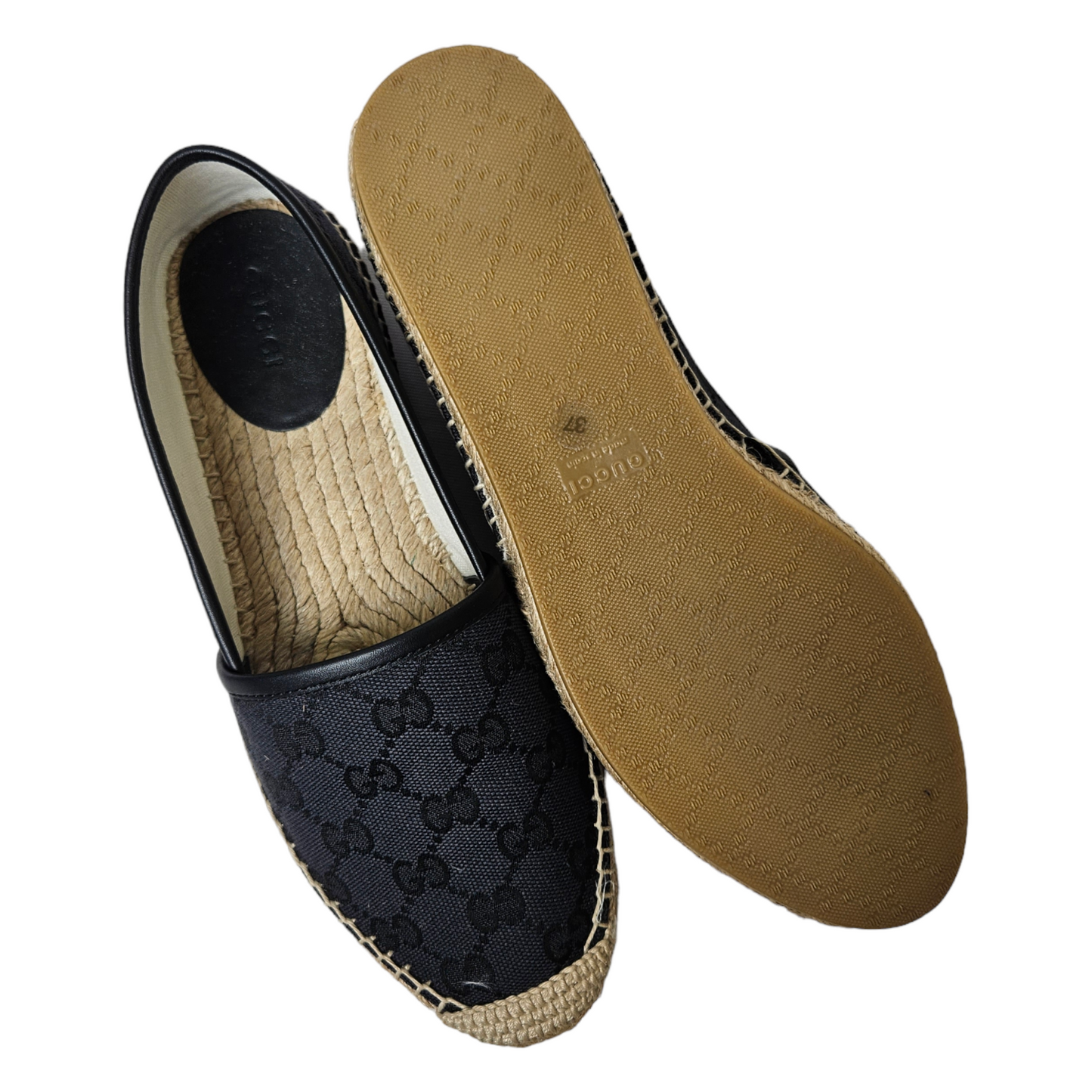 Gucci Black GG Guccissima Espadrille - Size 37