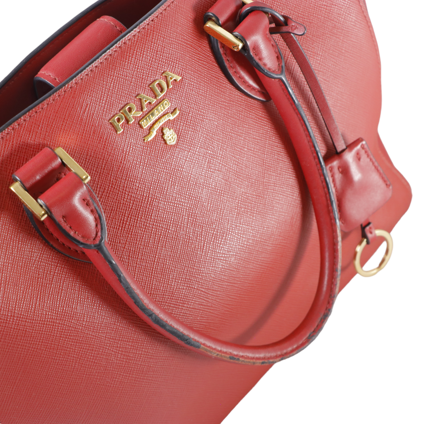 Prada Soft Calf-Trimmed Saffiano Tote