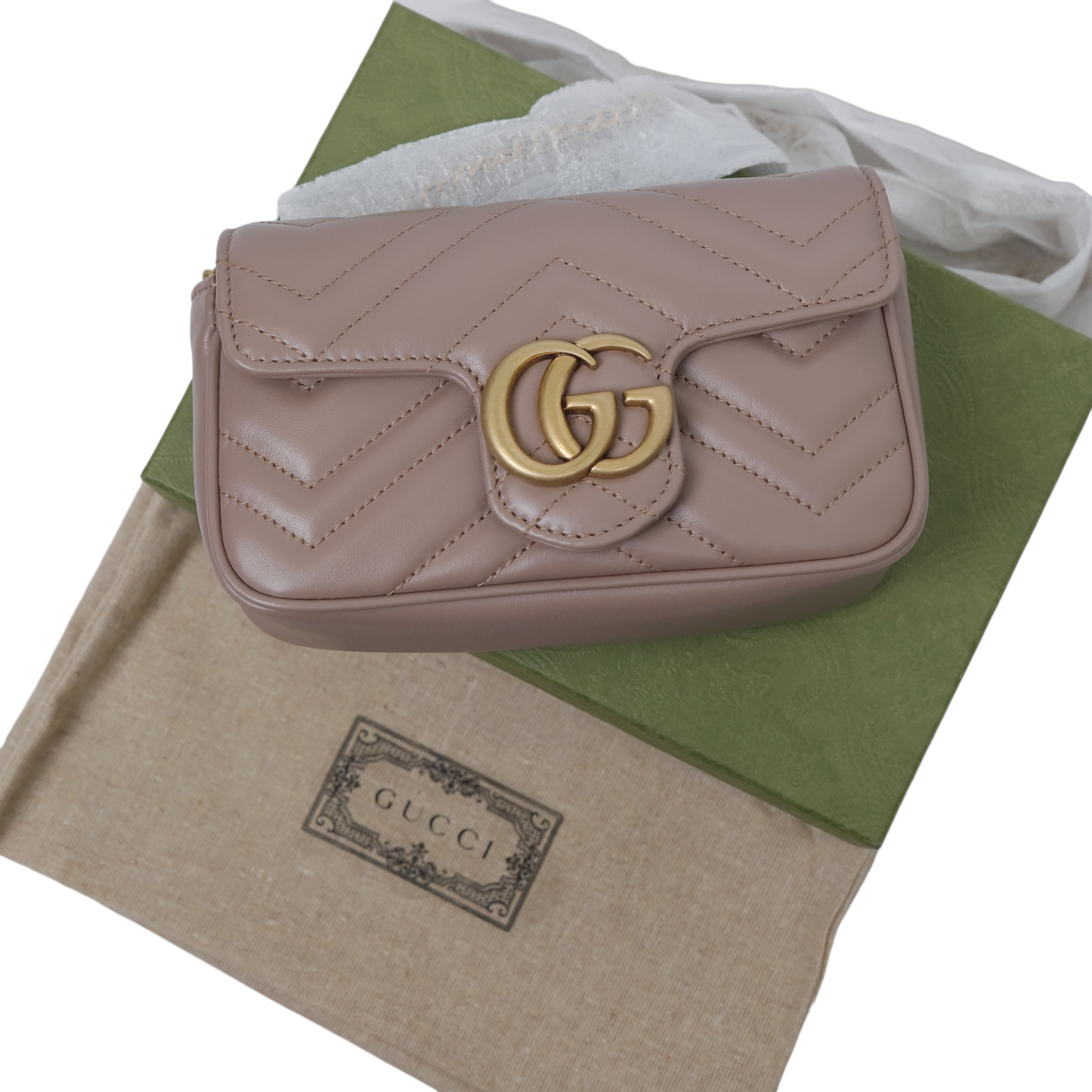 Gucci Beige Supermini Marmont Shoulder Bag