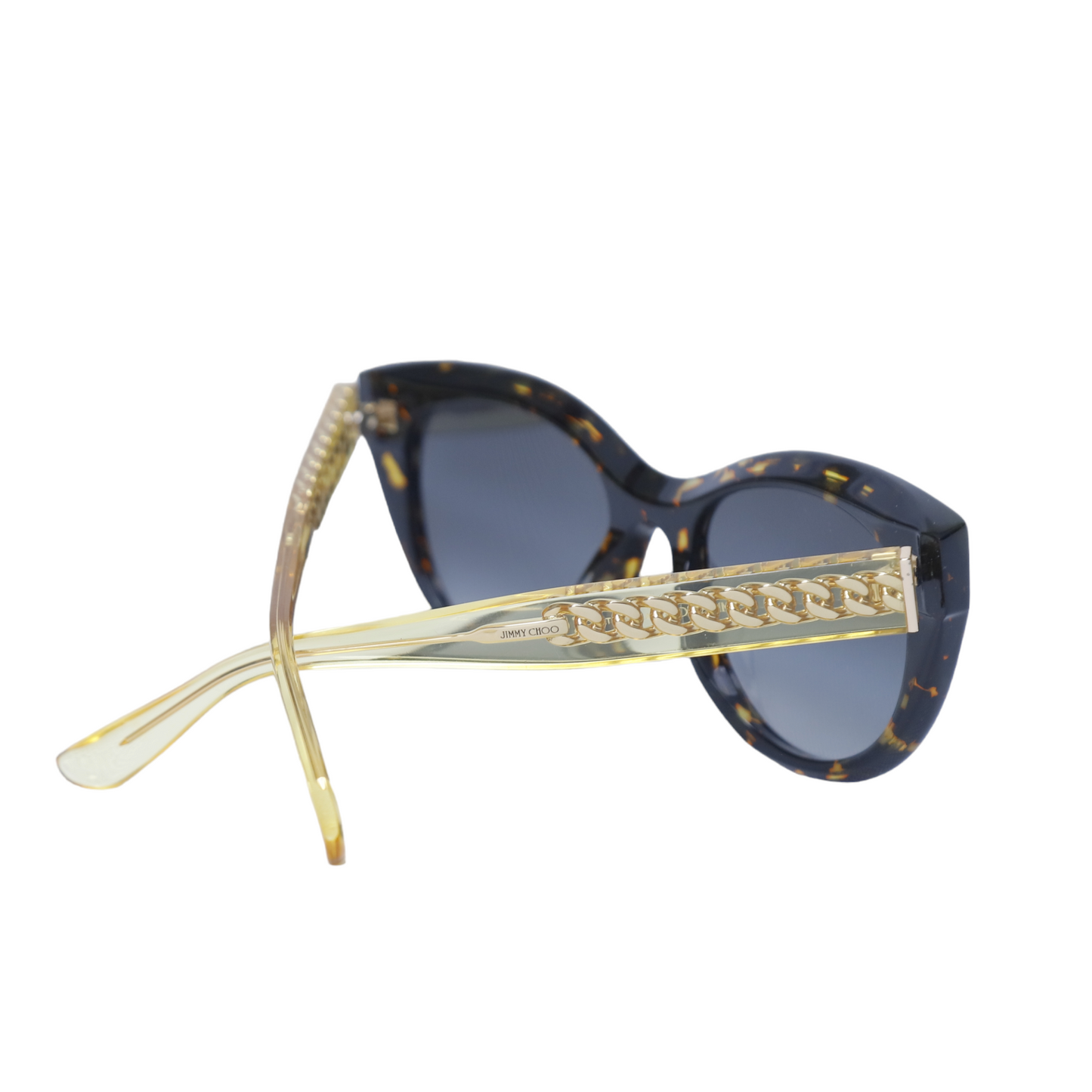 Jimmy Choo Brown Havana With Gold Chain Sunglasses