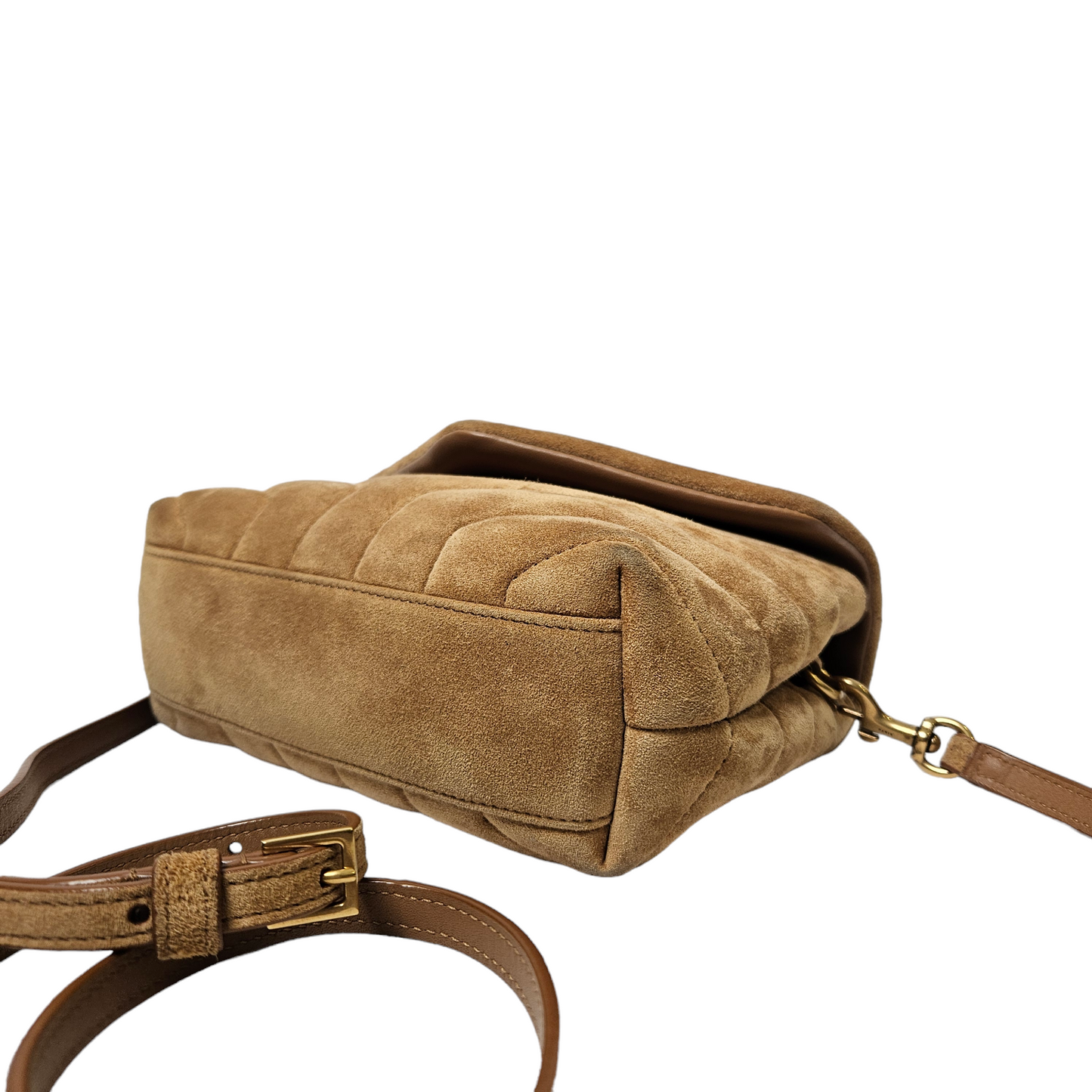 Saint Laurent Toy LouLou Bag in Neutral Suede Leather